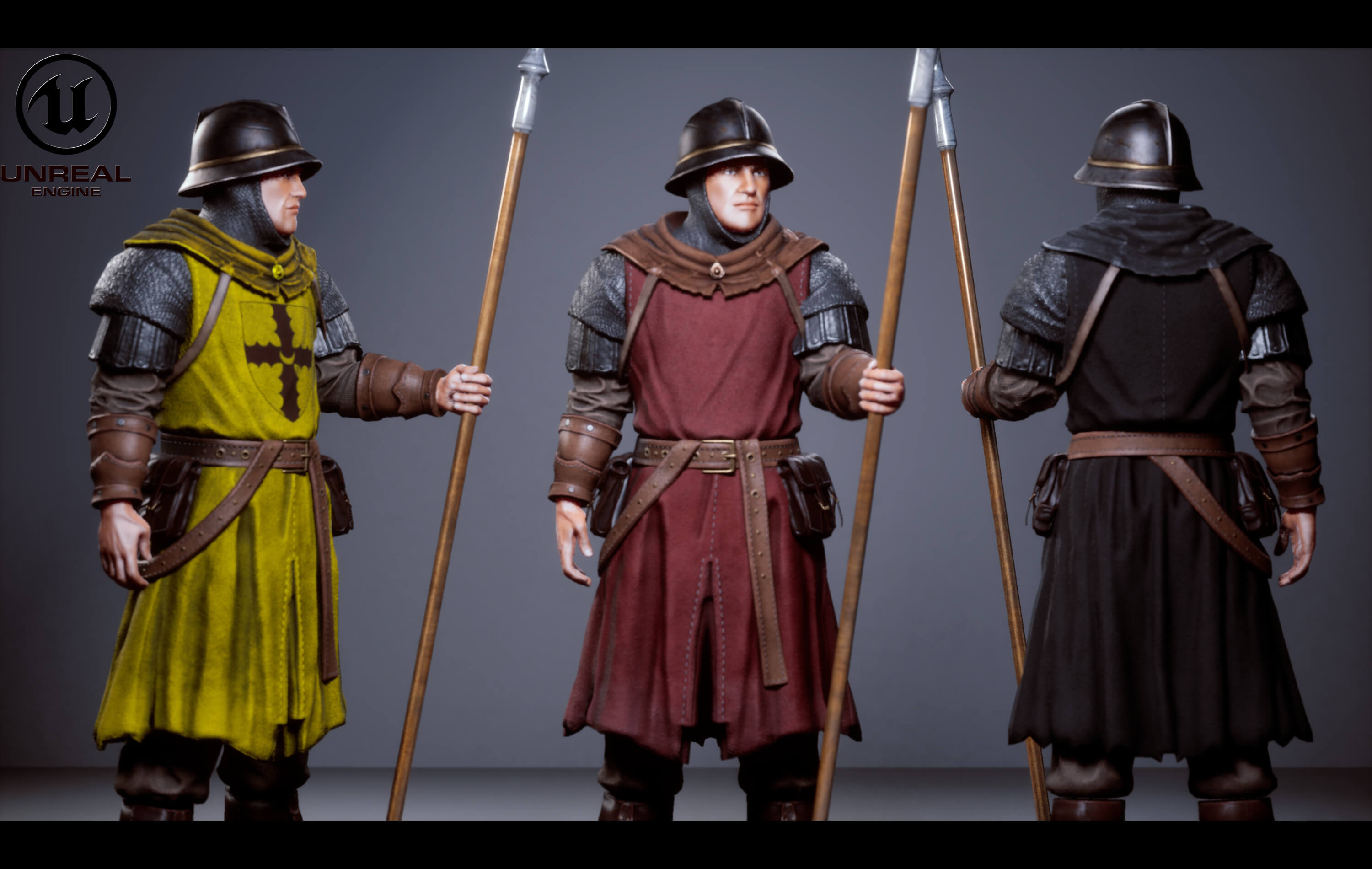 Medieval Spearman 3D Model