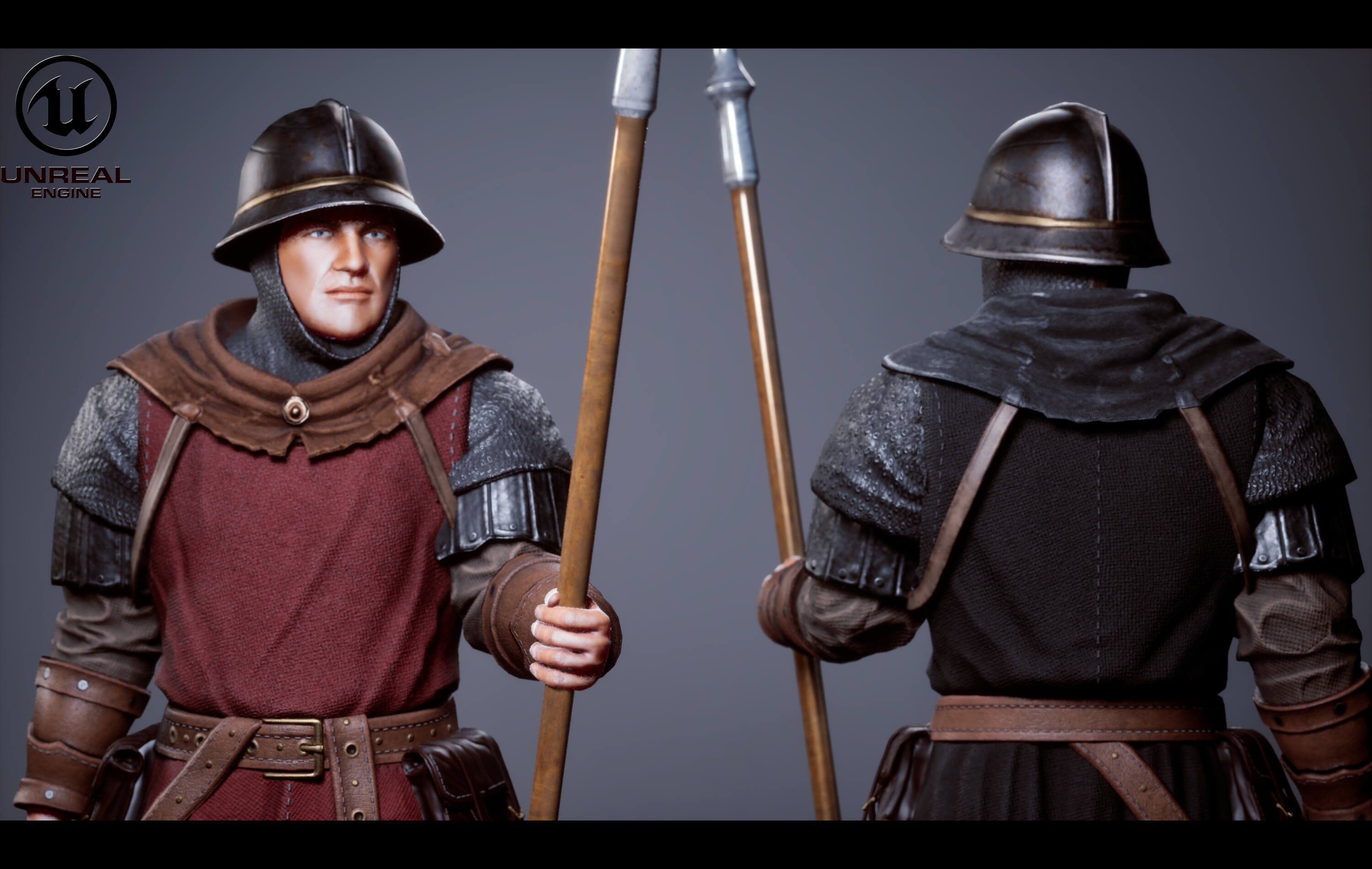 Medieval Spearman 3D Model