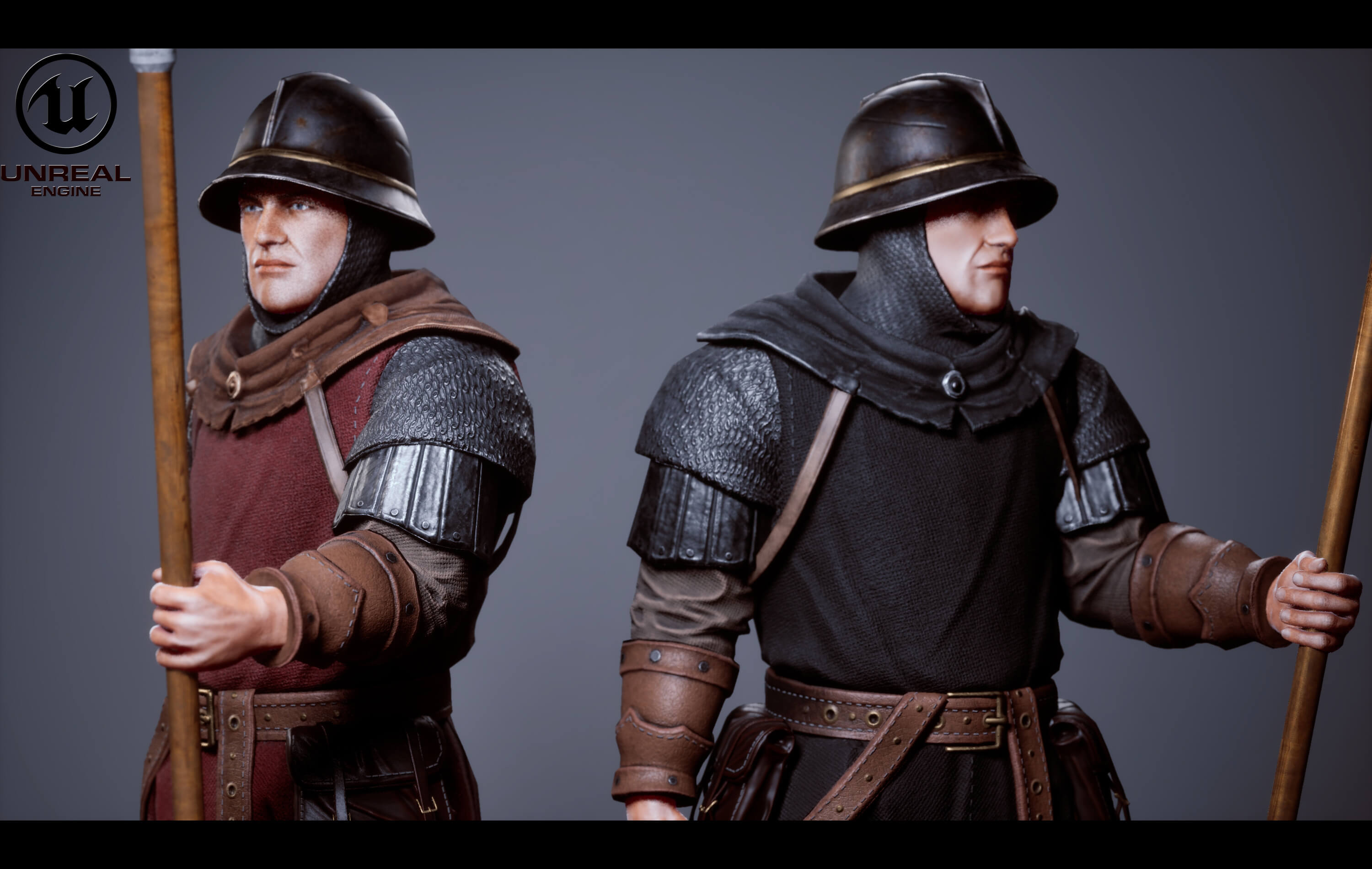 Medieval Spearman 3D Model