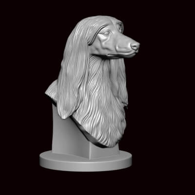Afghan Hound Face Bust