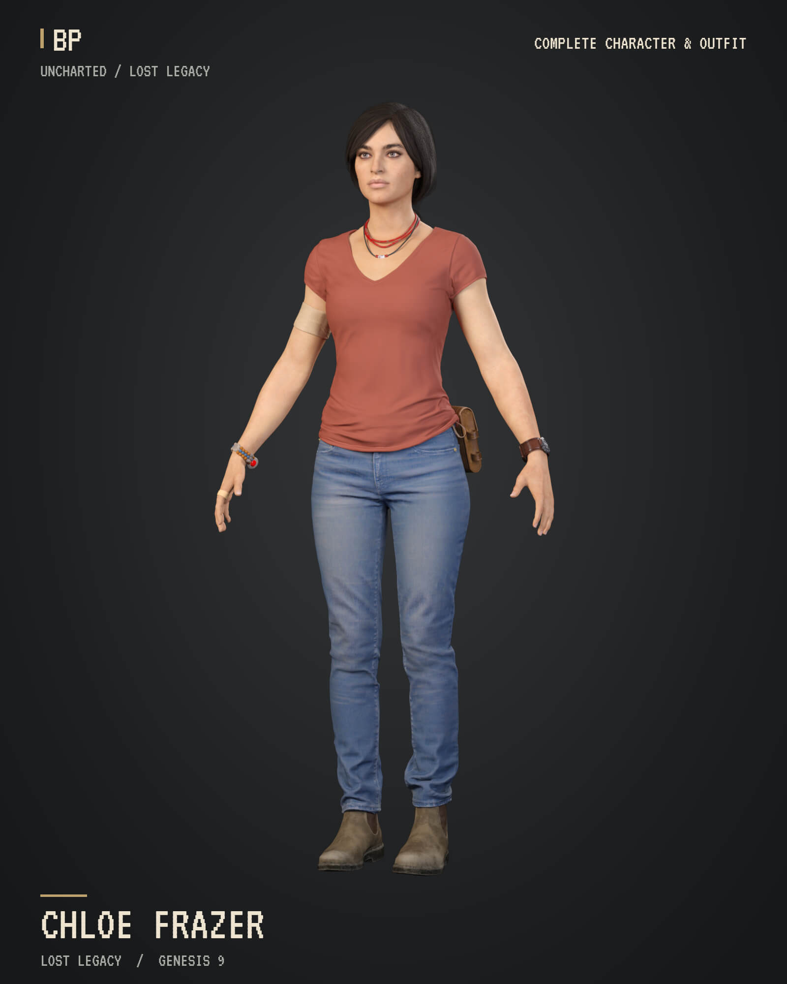 Chloe Frazer Uncharted Lost Legacy for Genesis 9 3D Model