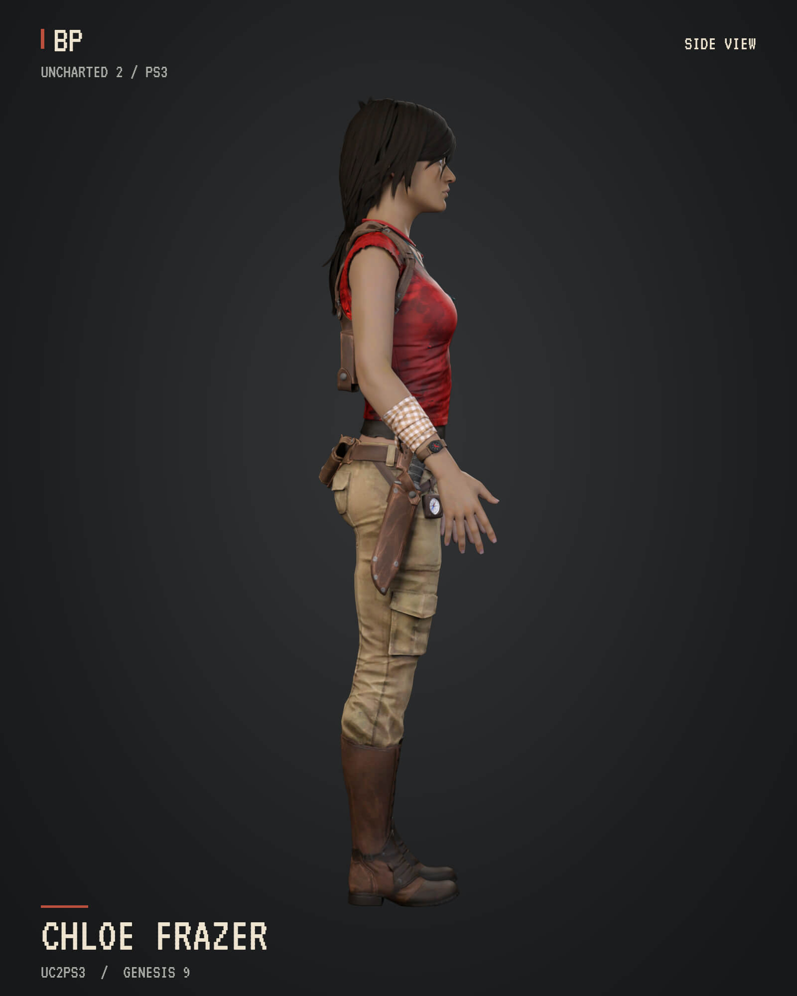 Chloe Frazer Uncharted 2 Among Thieves for Genesis 9 3D Model