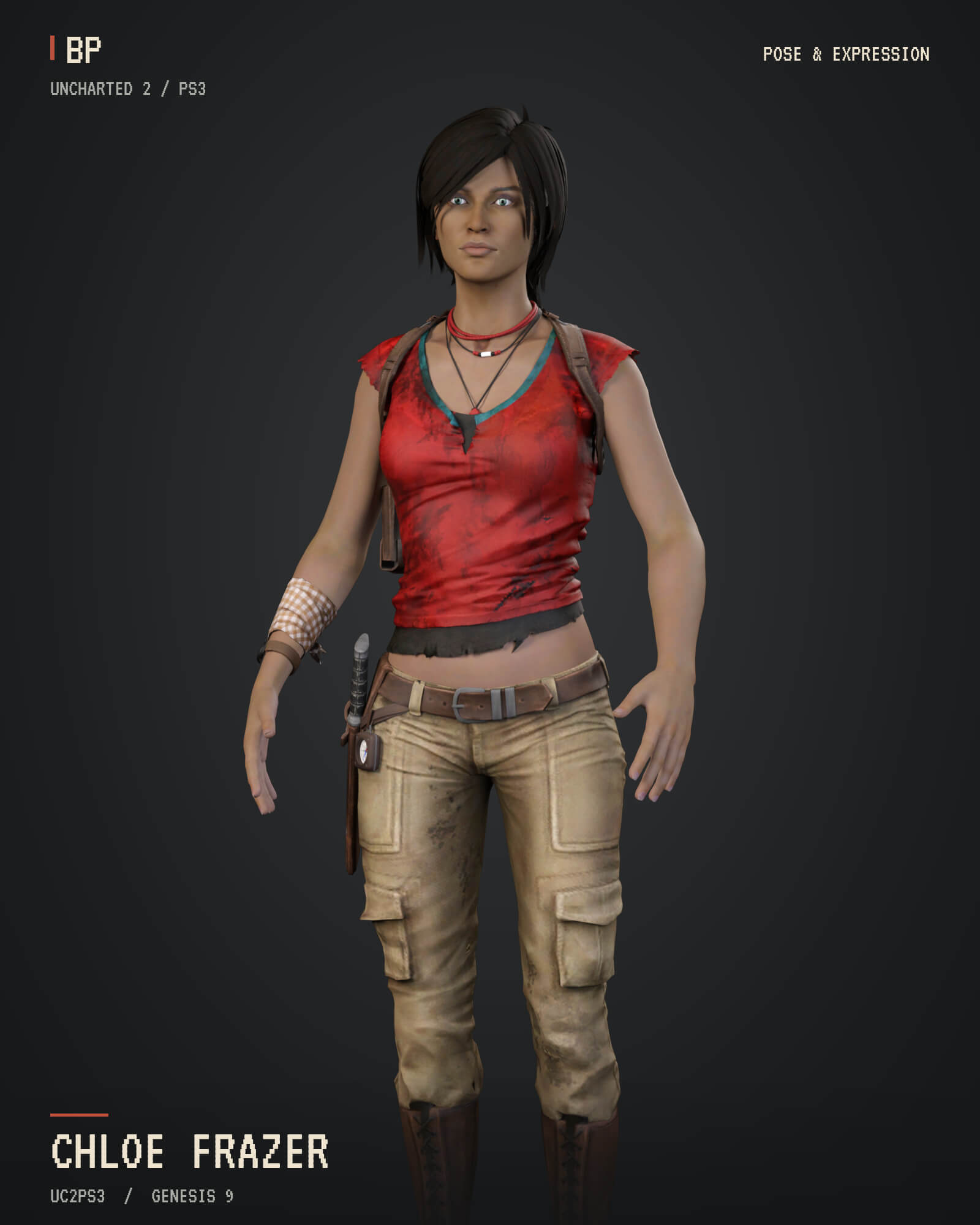 Chloe Frazer Uncharted 2 Among Thieves for Genesis 9 3D Model
