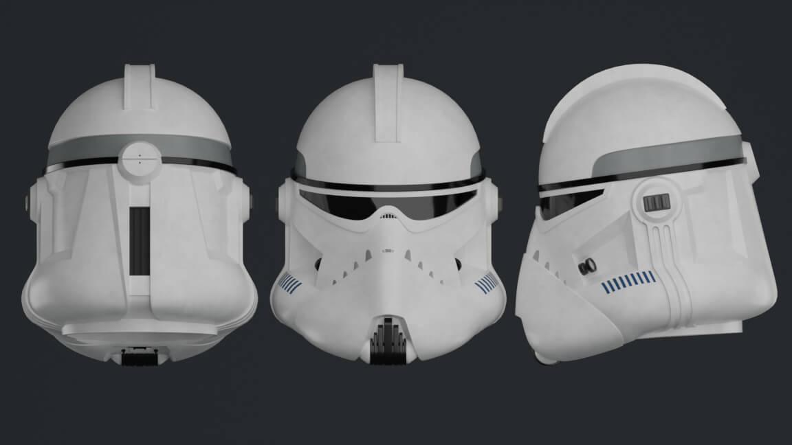 Phase II Clone BARC Helmet Shiny 3D Model