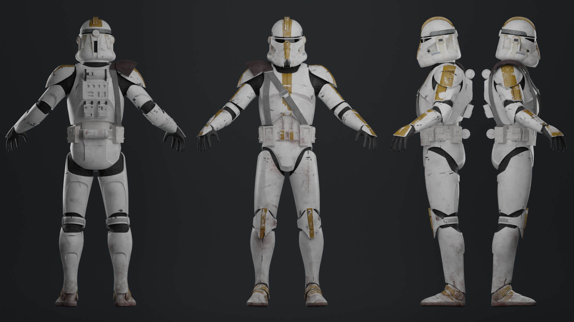 Phase II Clone BARC Trooper 327th Star Corps 3D Model
