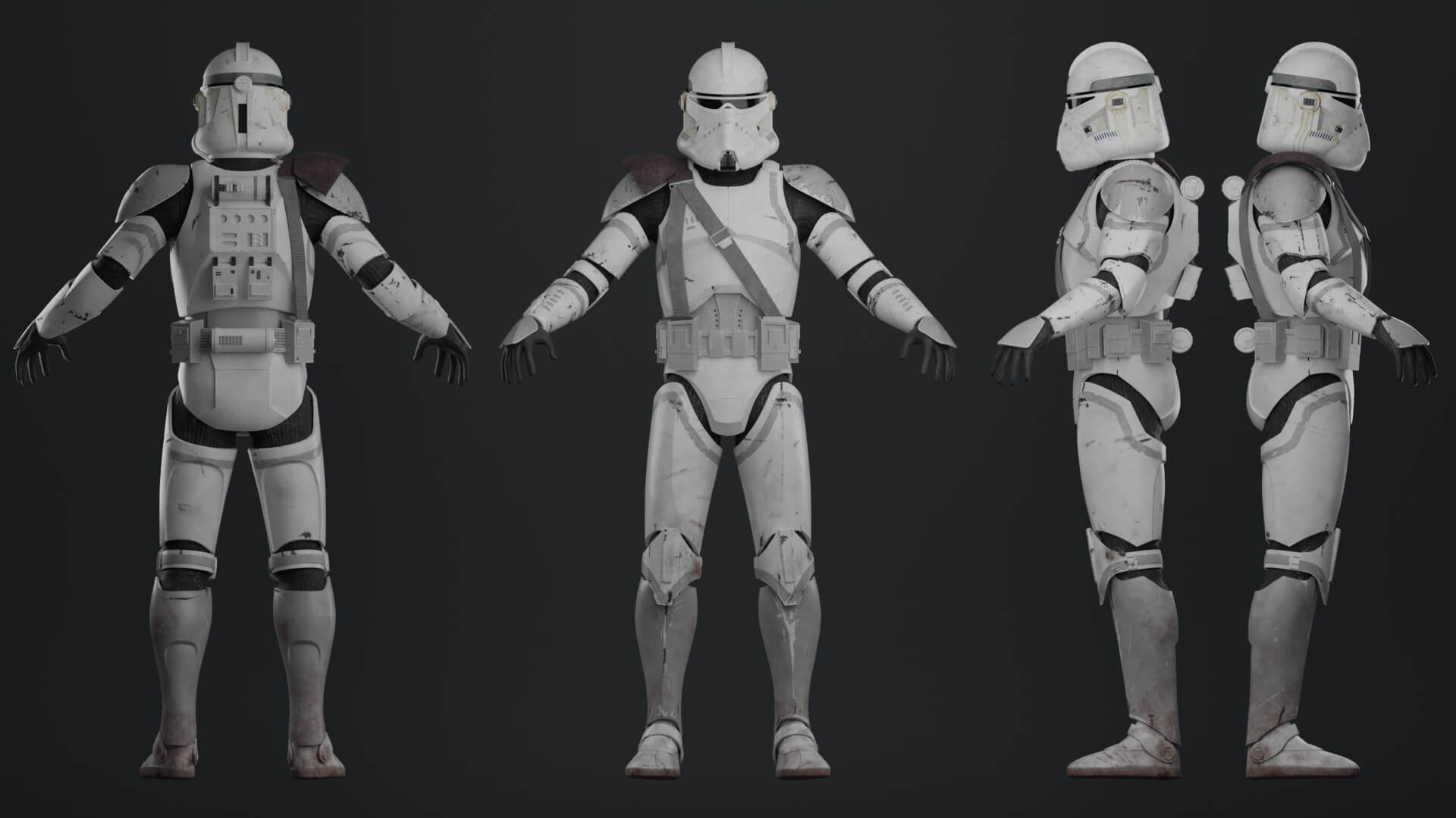 Phase II Clone BARC Trooper 41st Elite Corps 3D Model