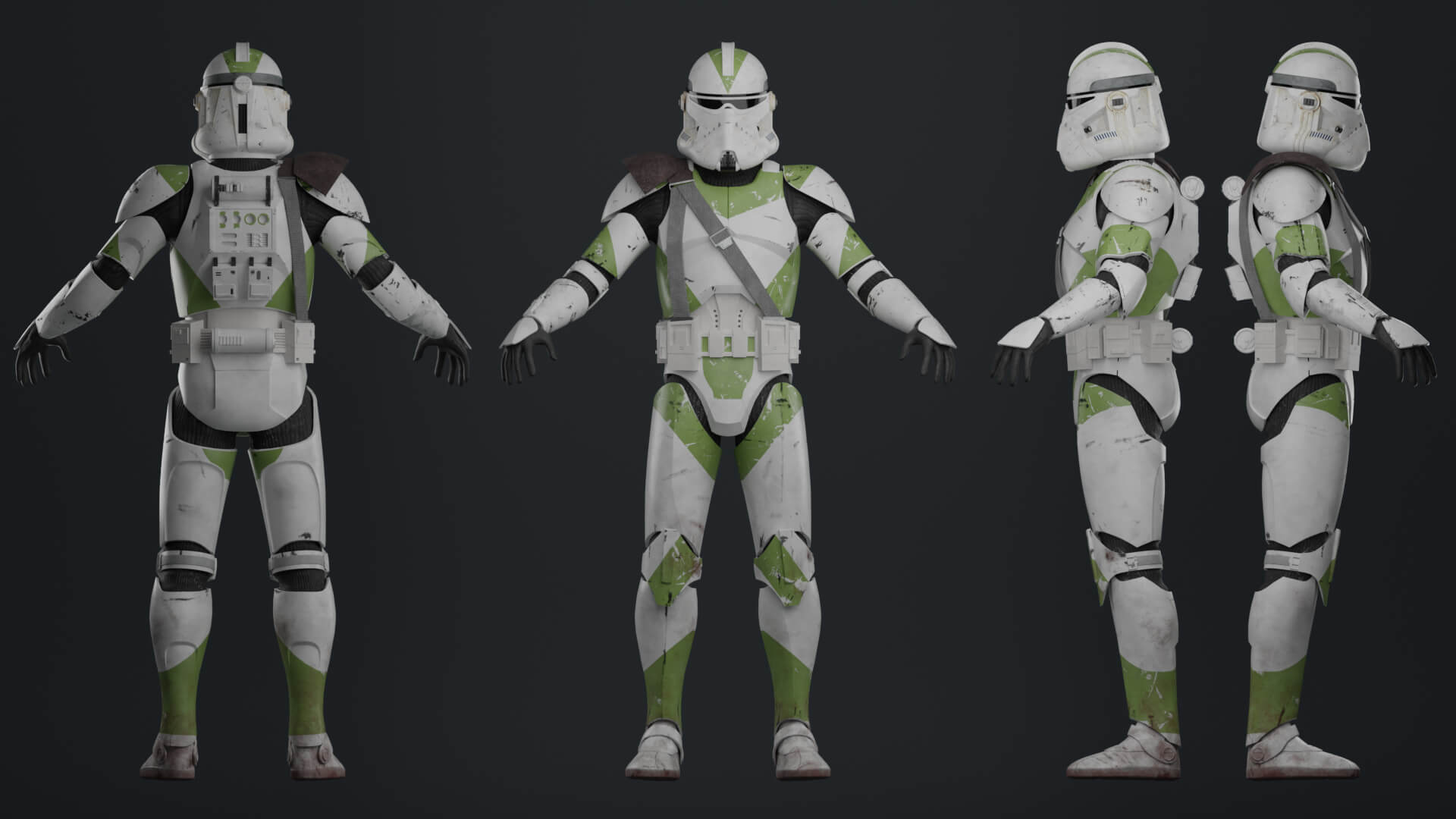Phase II Clone BARC Trooper (442nd Siege Battalion) - 3D Model by Kralyks