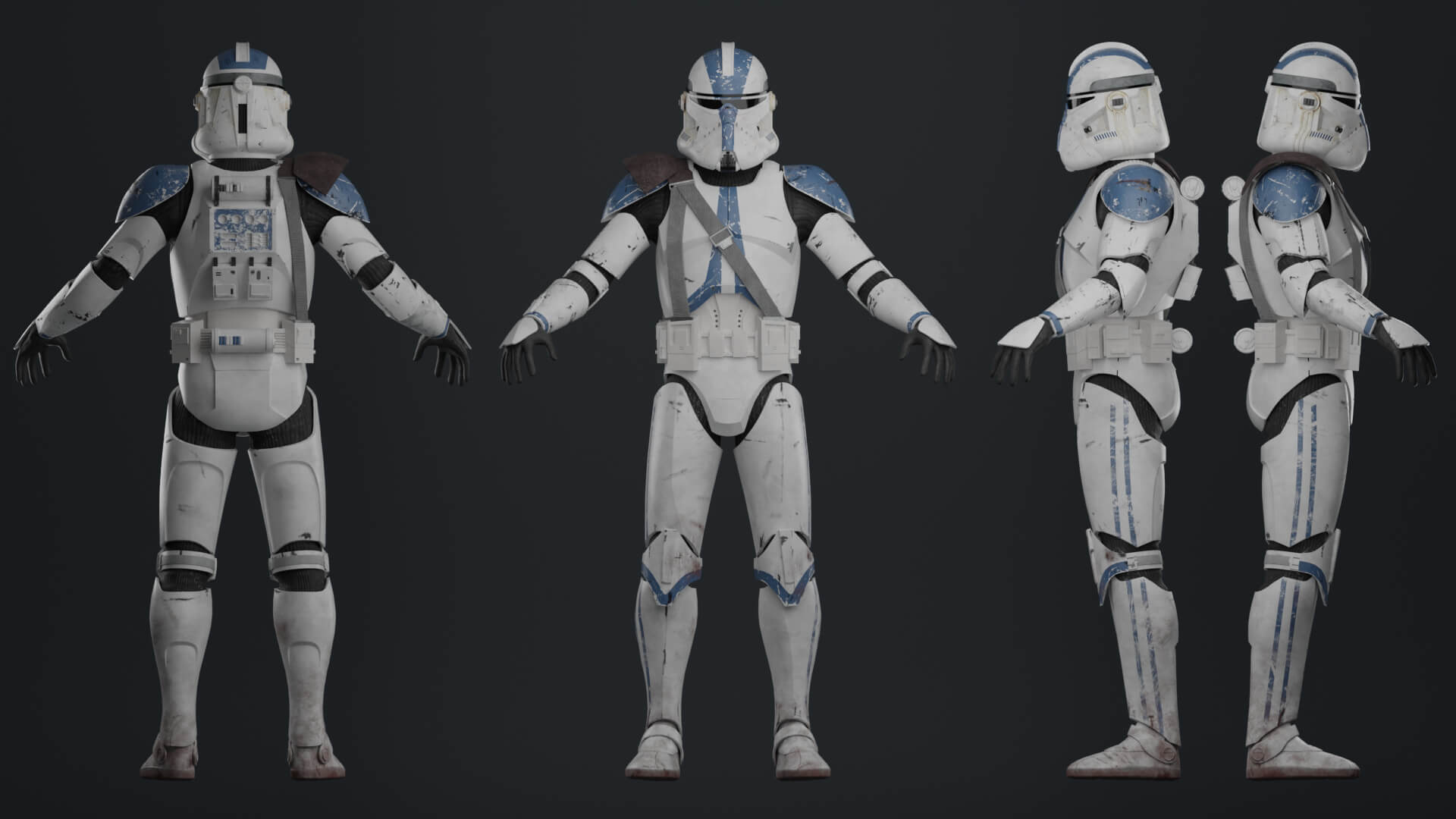 Phase II Clone BARC Trooper 501st Legion 3D Model