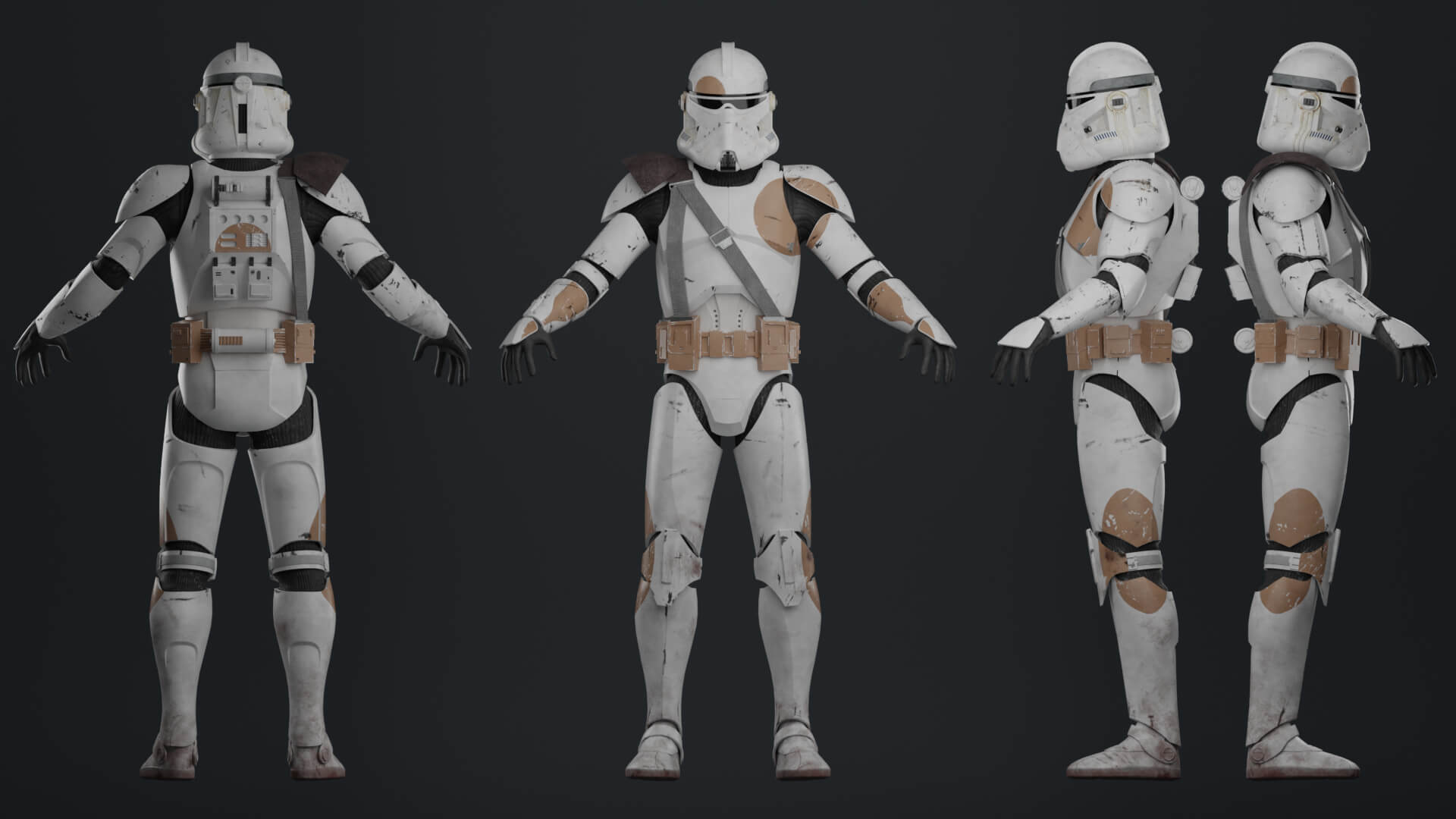 Phase II Clone BARC Trooper 7th Legion 3D Model