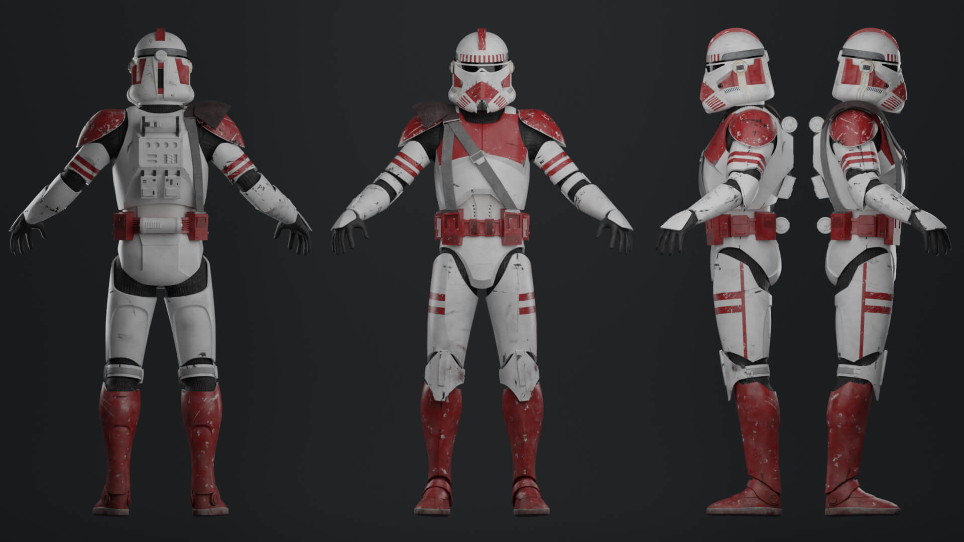 Phase II Clone BARC Trooper Coruscant Guard 3D Model
