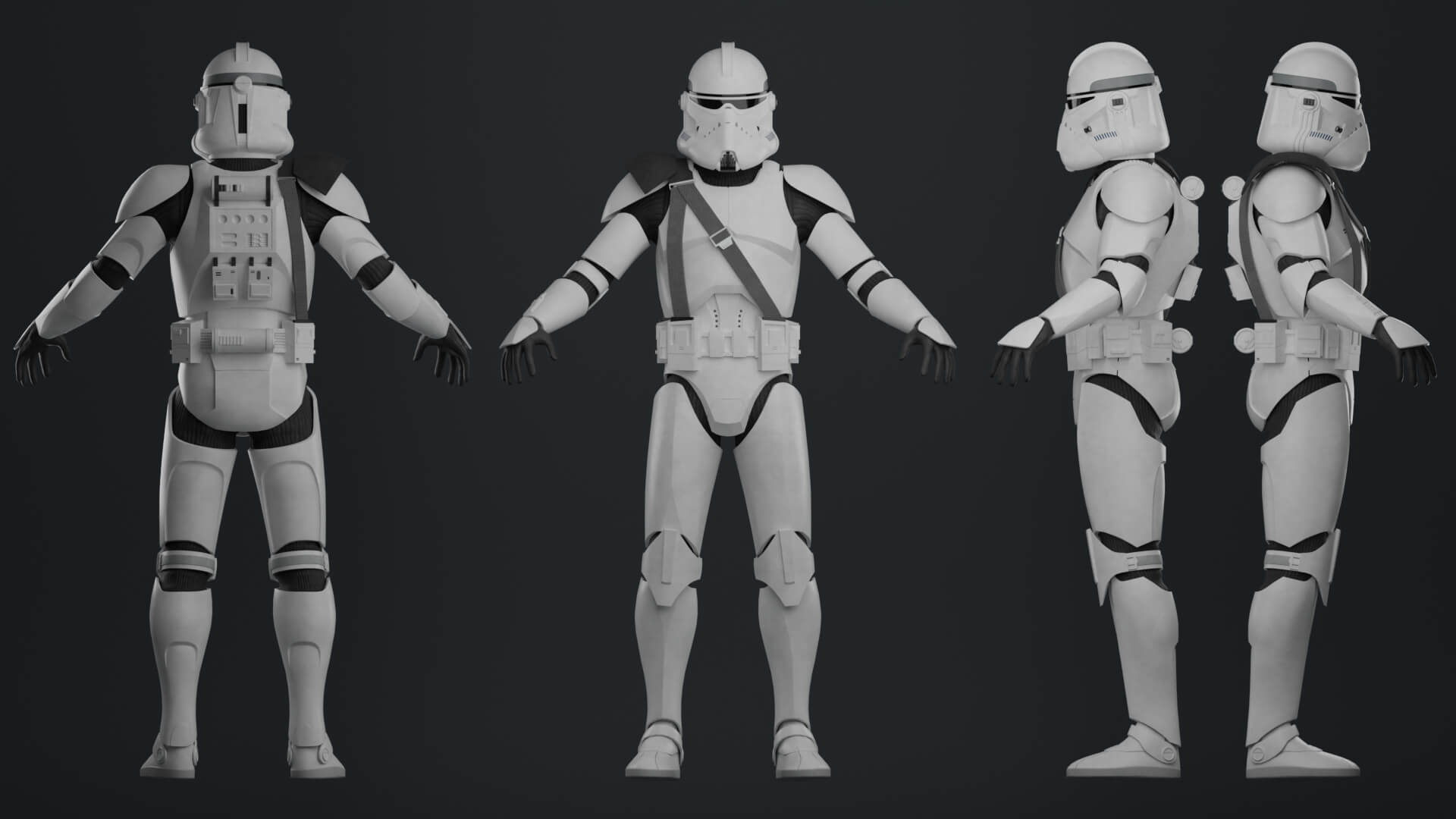 Phase II Clone BARC Trooper Shiny 3D Model