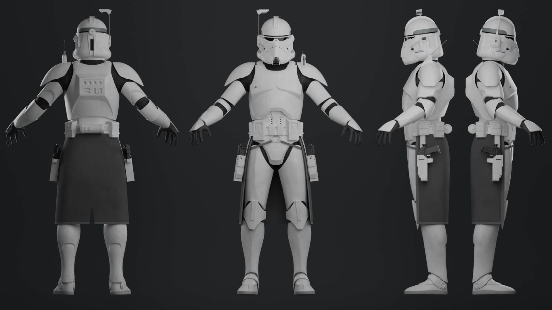 Phase II Clone Commander Wolffe 3D Model