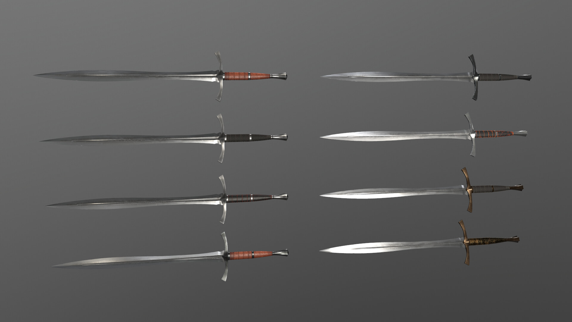 Dragon Swords Pack Game Ready 3D Model