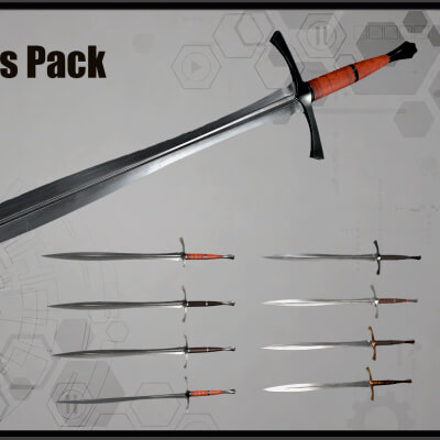 Dragon Swords Pack (Game Ready)