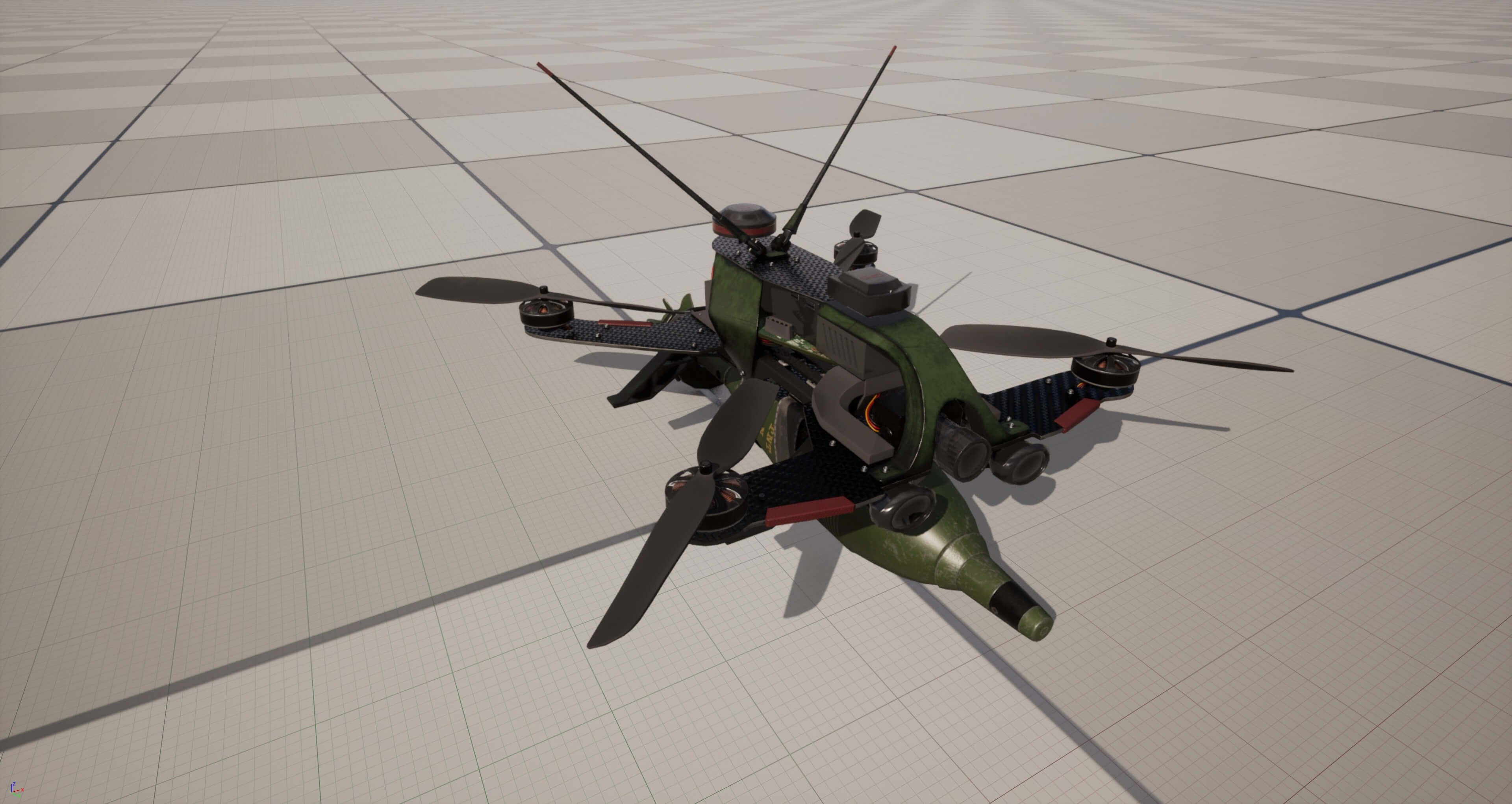 FPV Drone Valkyrie &ndash Military UAV 4K PBR Game Ready 3D Model