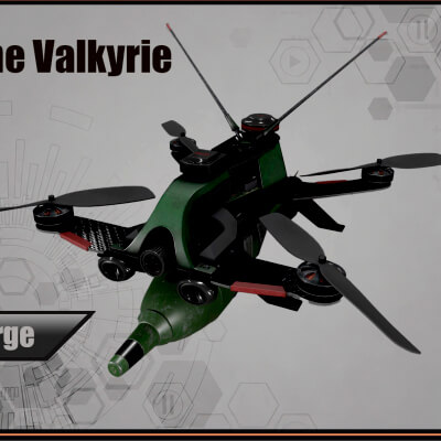 FPV Drone Valkyrie &ndash; Military UAV (4K PBR Game Ready)