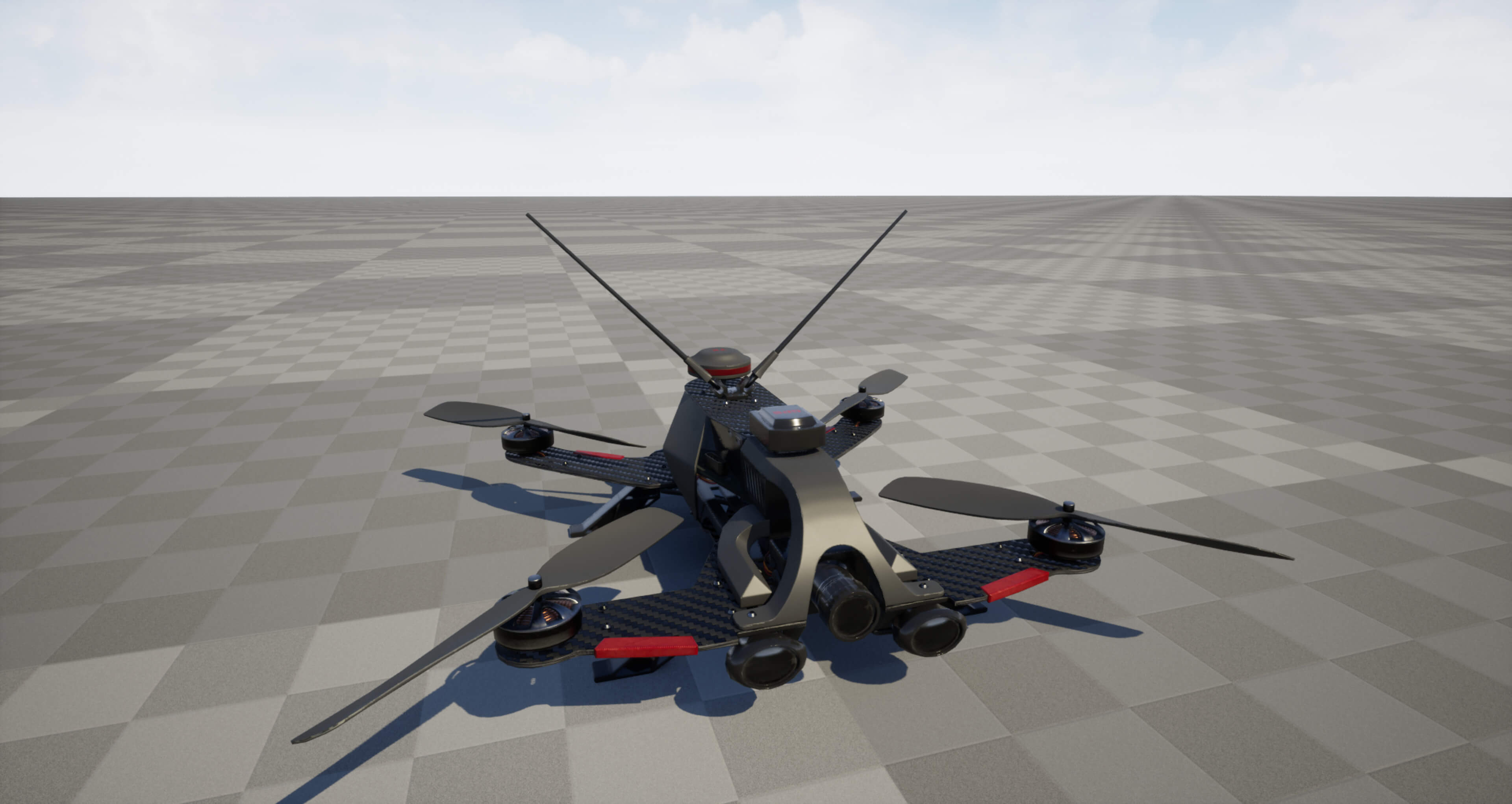FPV Drone Valkyrie S2 &ndash Military UAV 4K PBR Game Read 3D Model