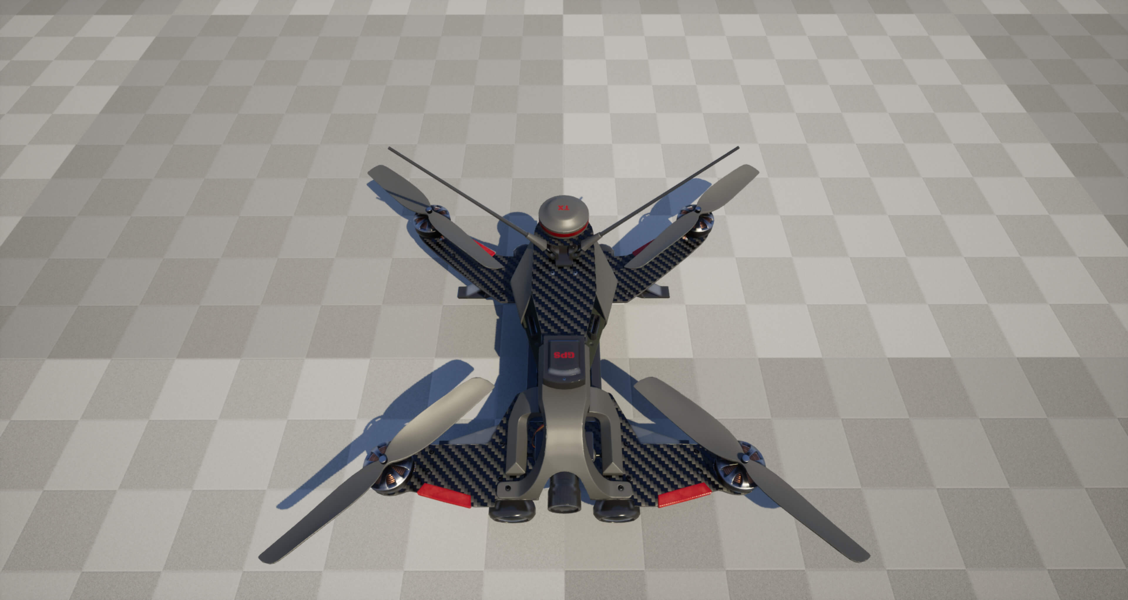 FPV Drone Valkyrie S2 &ndash Military UAV 4K PBR Game Read 3D Model
