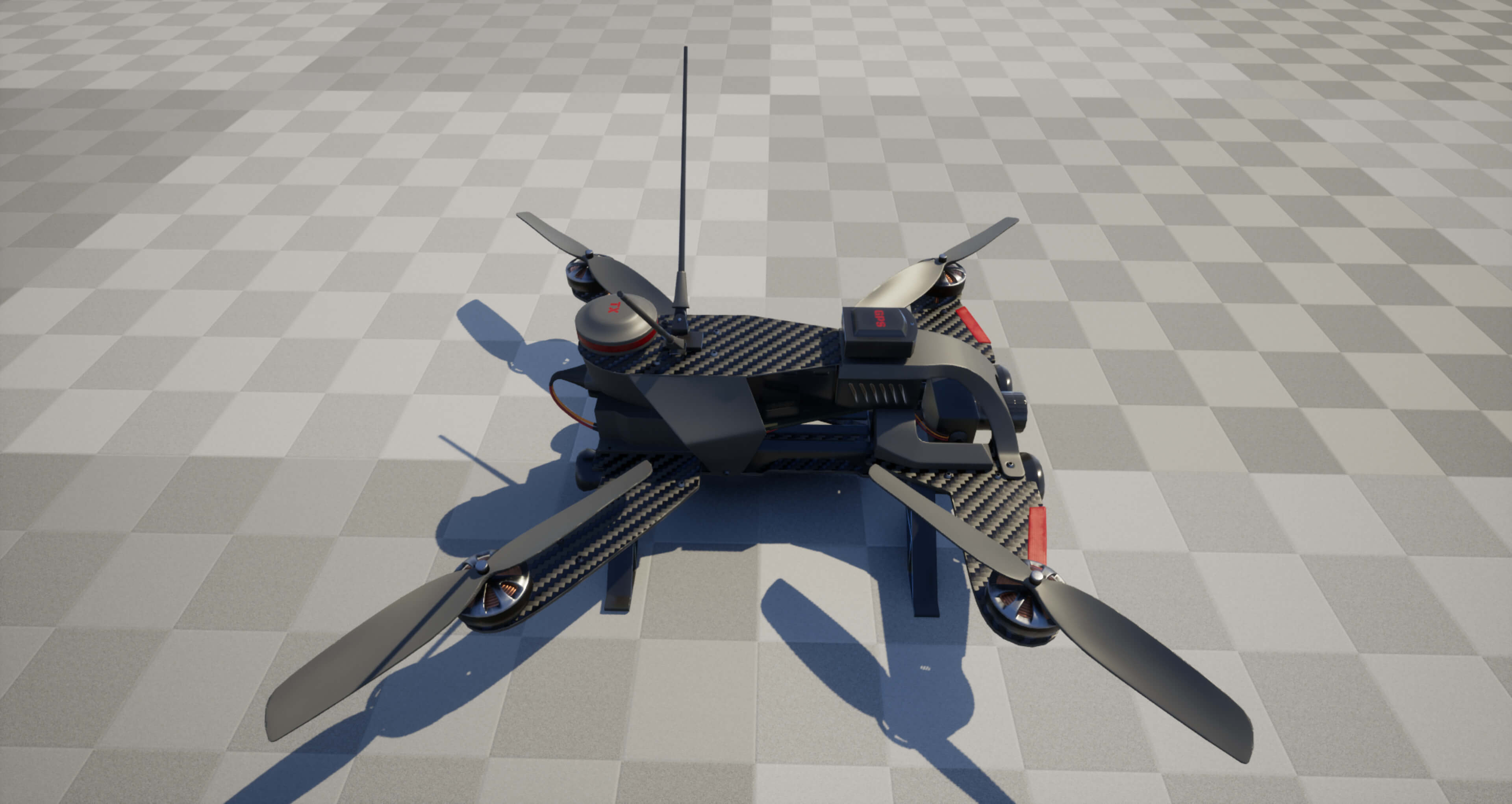 FPV Drone Valkyrie S2 &ndash Military UAV 4K PBR Game Read 3D Model