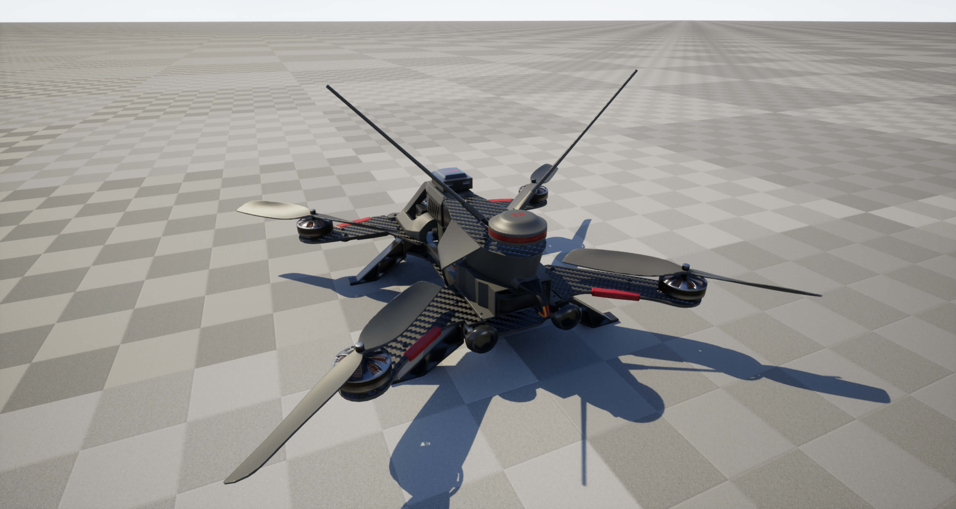 FPV Drone Valkyrie S2 &ndash Military UAV 4K PBR Game Read 3D Model