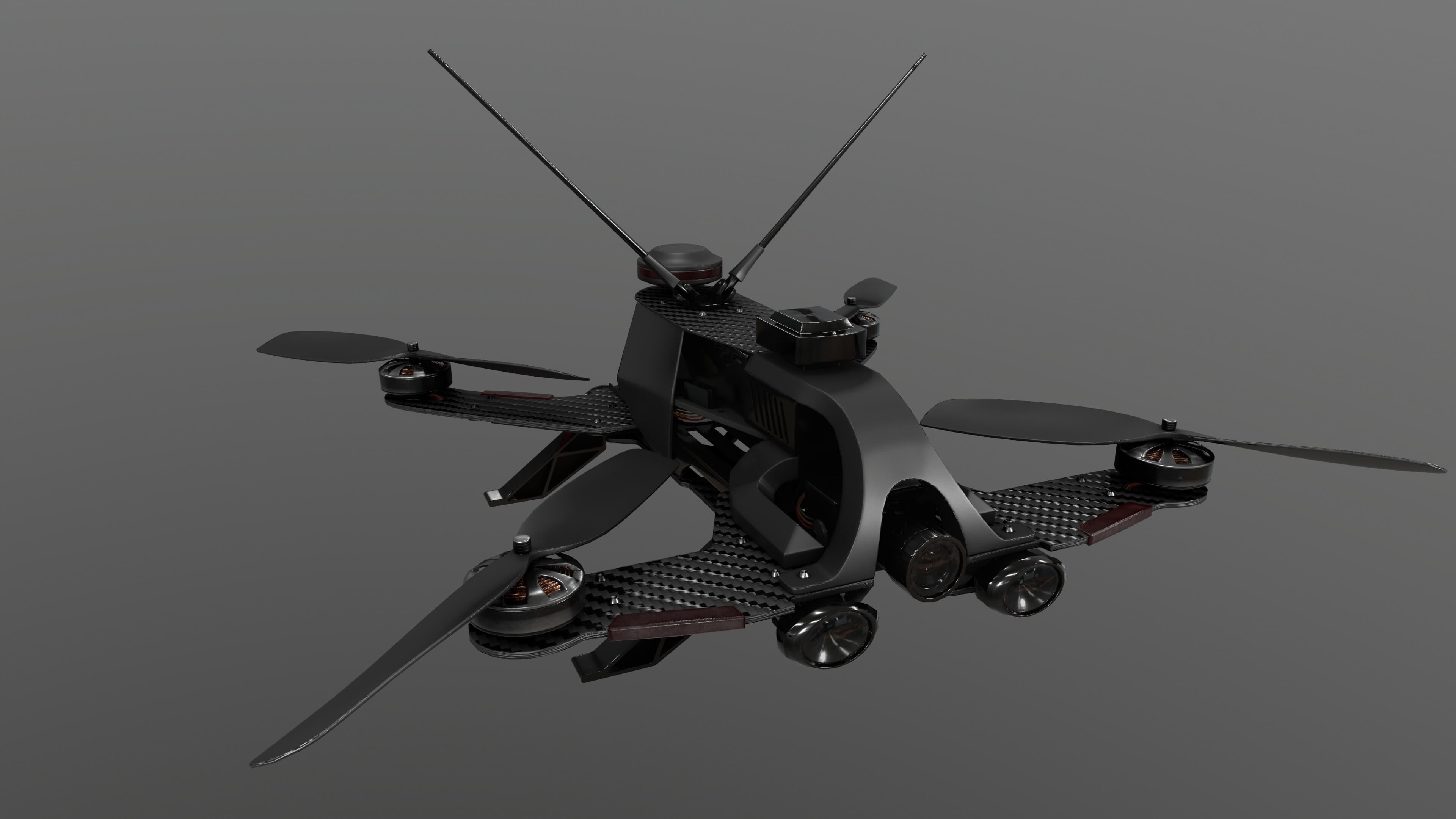 FPV Drone Valkyrie S2 &ndash Military UAV 4K PBR Game Read 3D Model