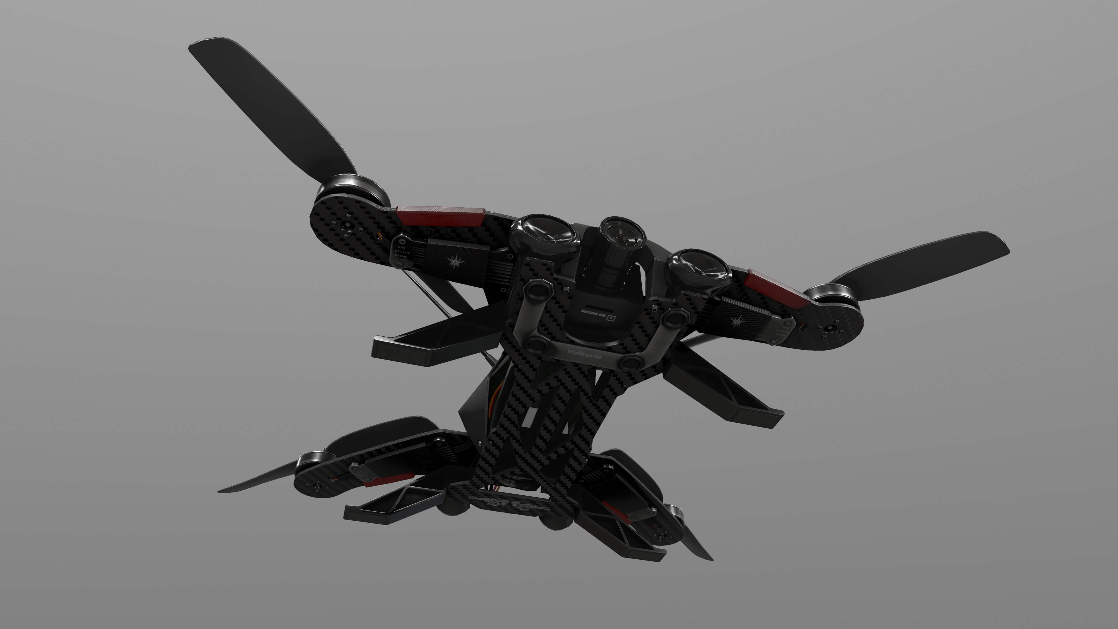 FPV Drone Valkyrie S2 &ndash Military UAV 4K PBR Game Read 3D Model