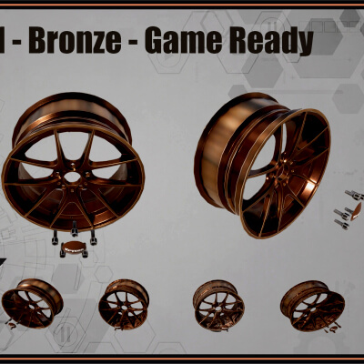 Kryxen Rim V1 - Bronze - Game Ready (UE5 & Unity)