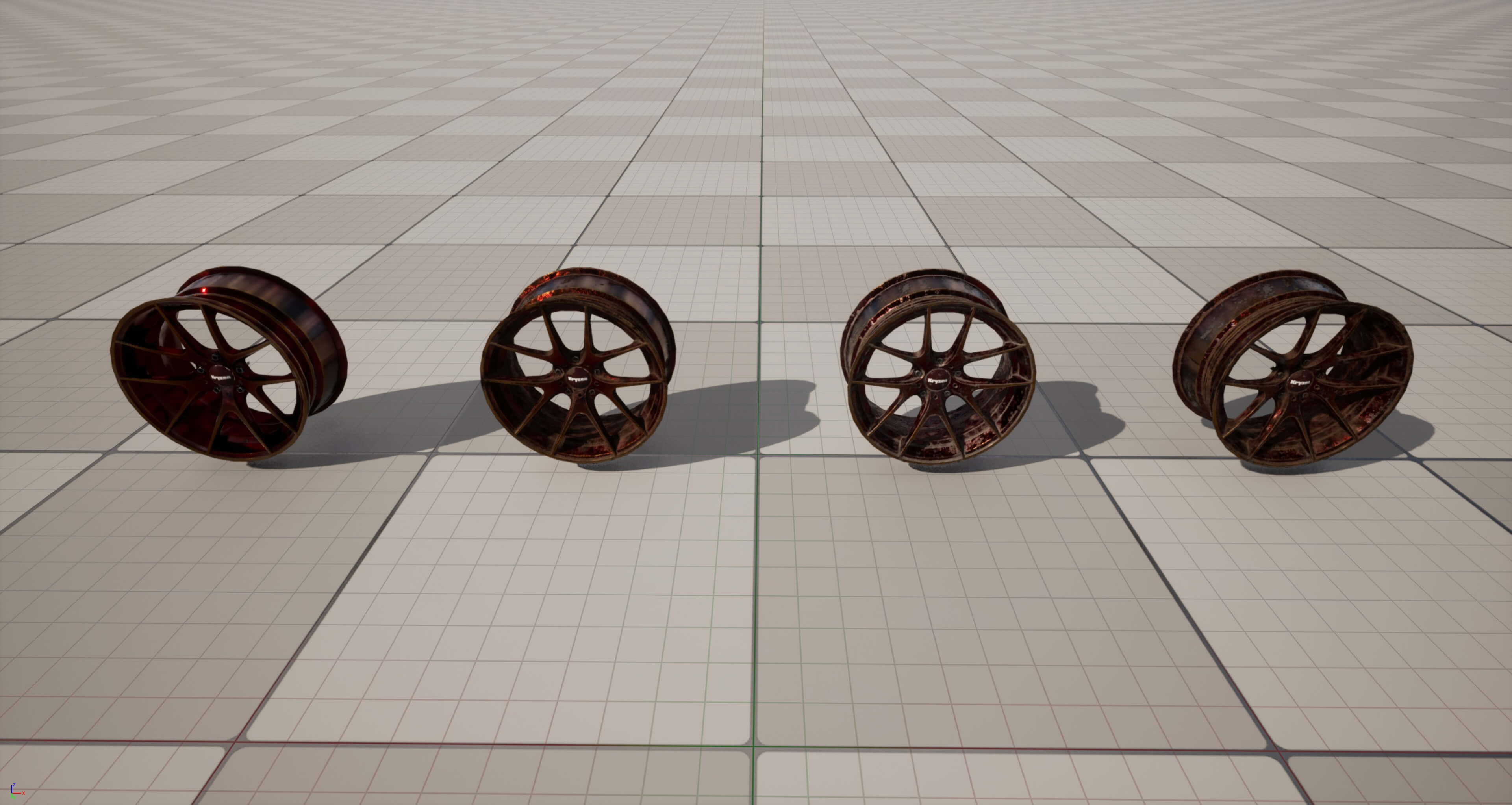 Kryxen Rim V1 Candy Red Game Ready UE5 &amp Unity 3D Model