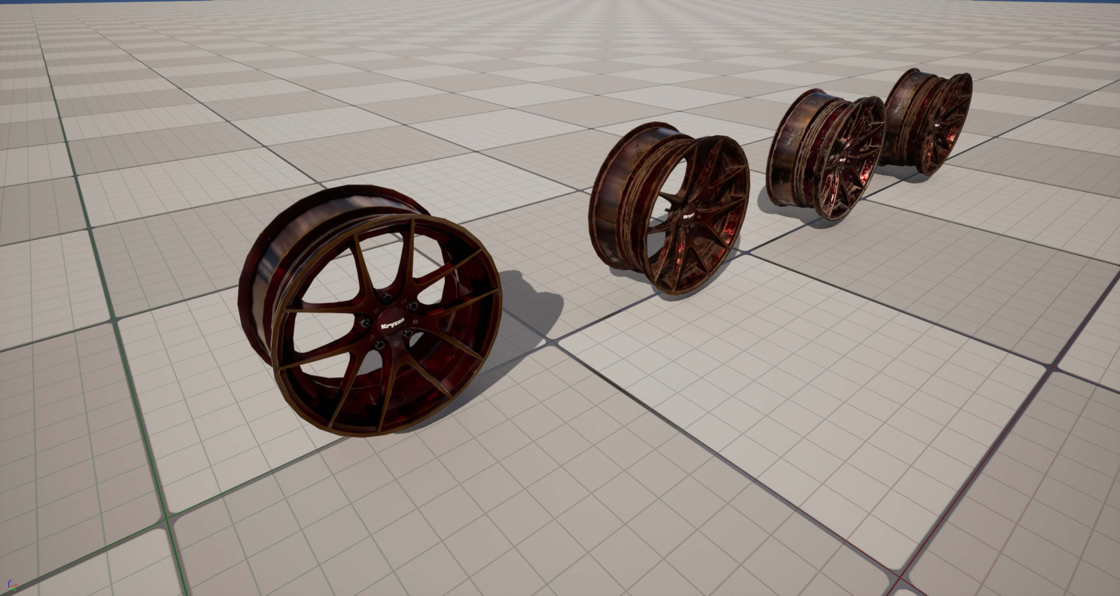 Kryxen Rim V1 Candy Red Game Ready UE5 & Unity 3D Model