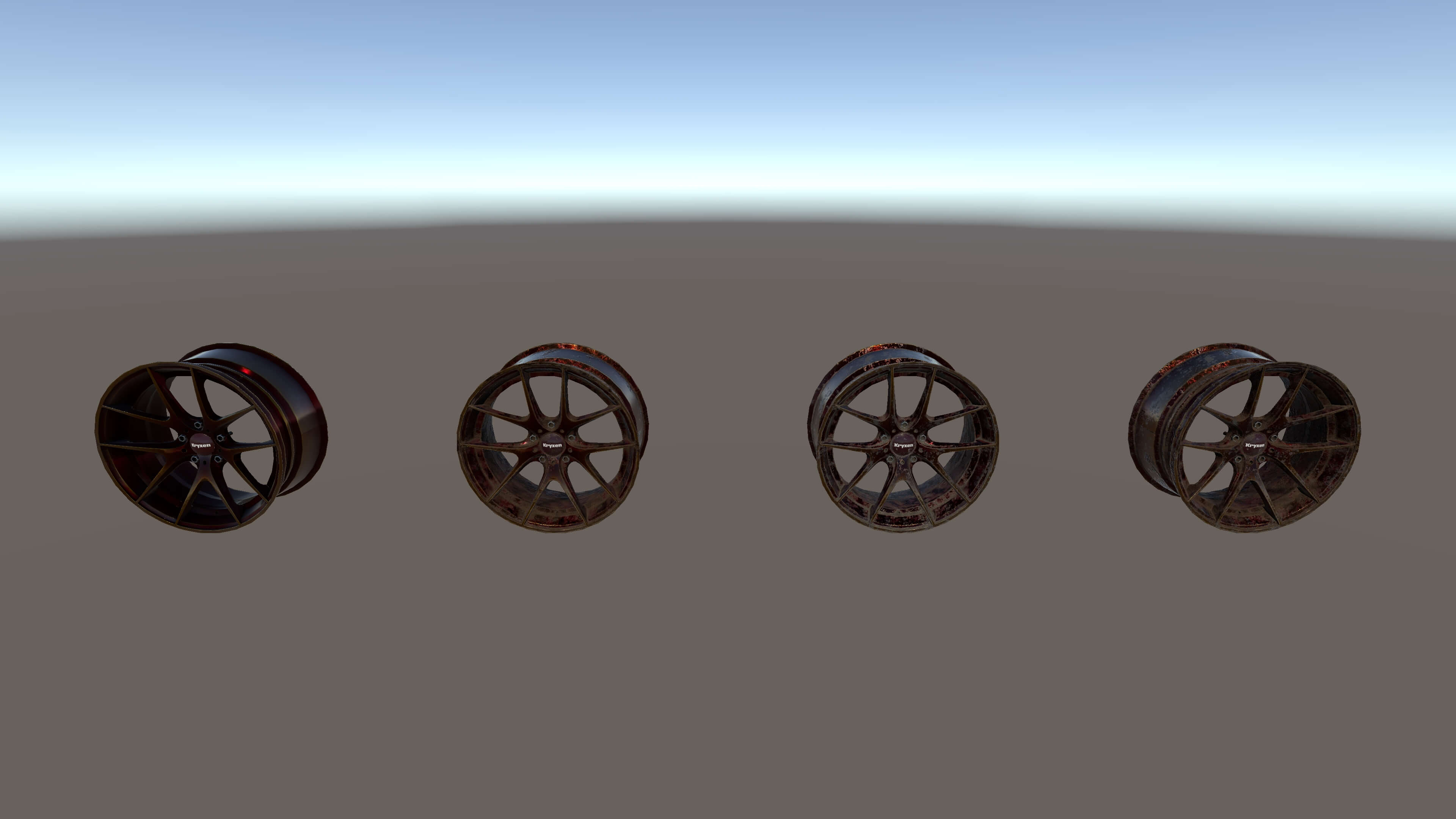 Kryxen Rim V1 Candy Red Game Ready UE5 &amp Unity 3D Model