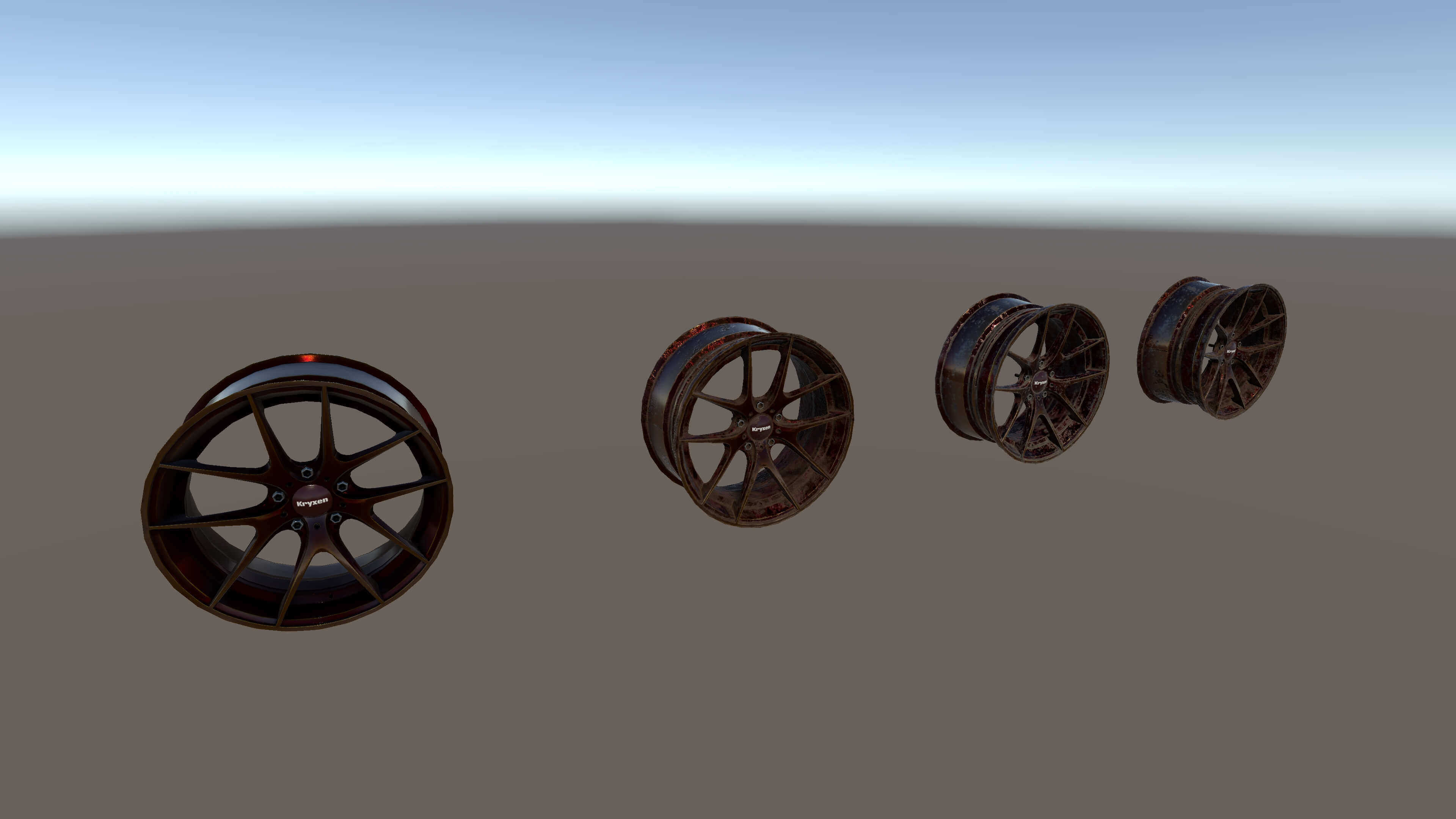 Kryxen Rim V1 Candy Red Game Ready UE5 &amp Unity 3D Model