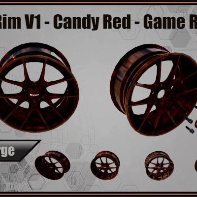 Kryxen Rim V1 Candy Red Game Ready (UE5 & Unity)