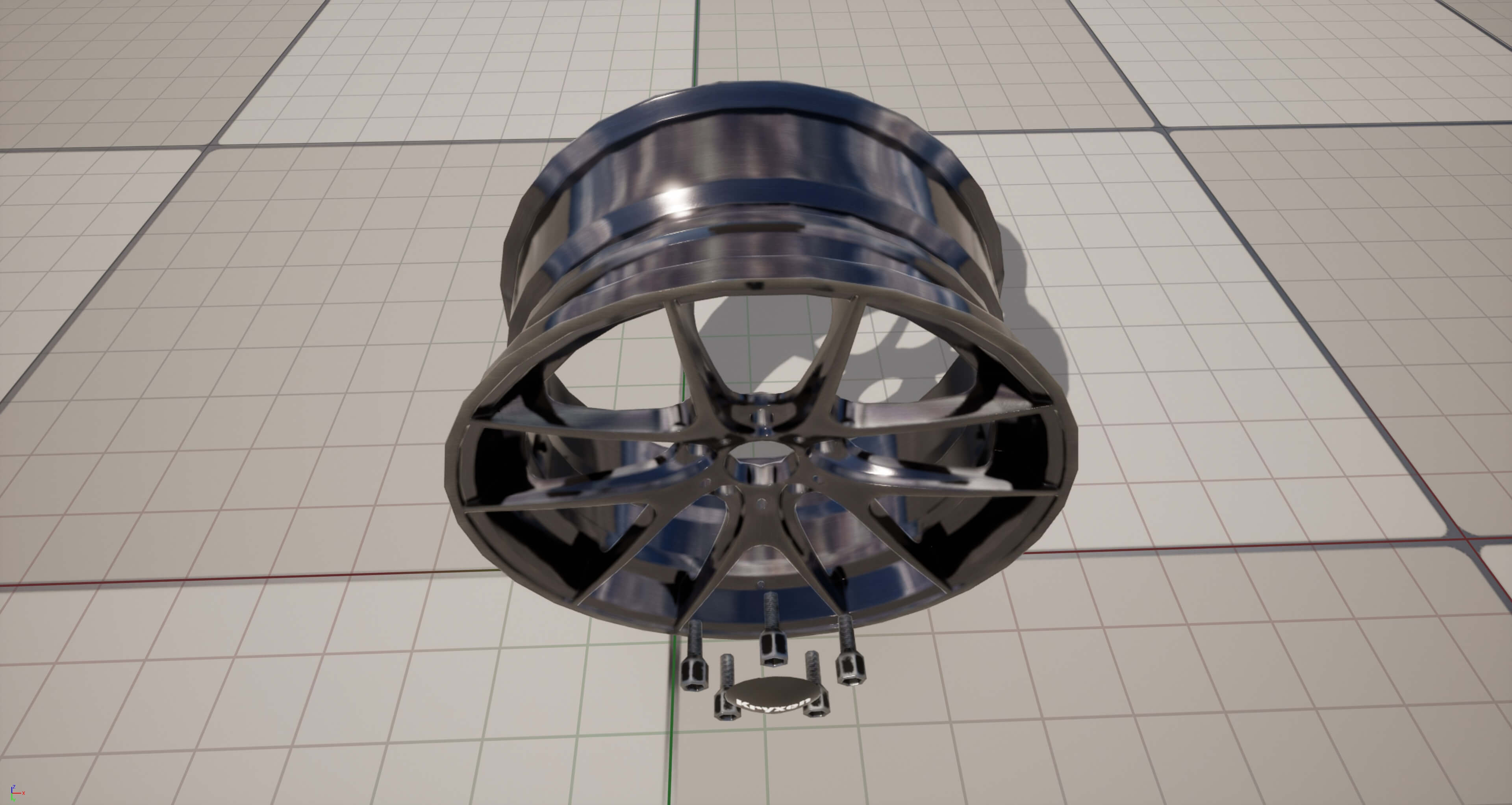 Kryxen Rim V1 - Dark Chrome - Game Ready UE5 and Unity 3D Model