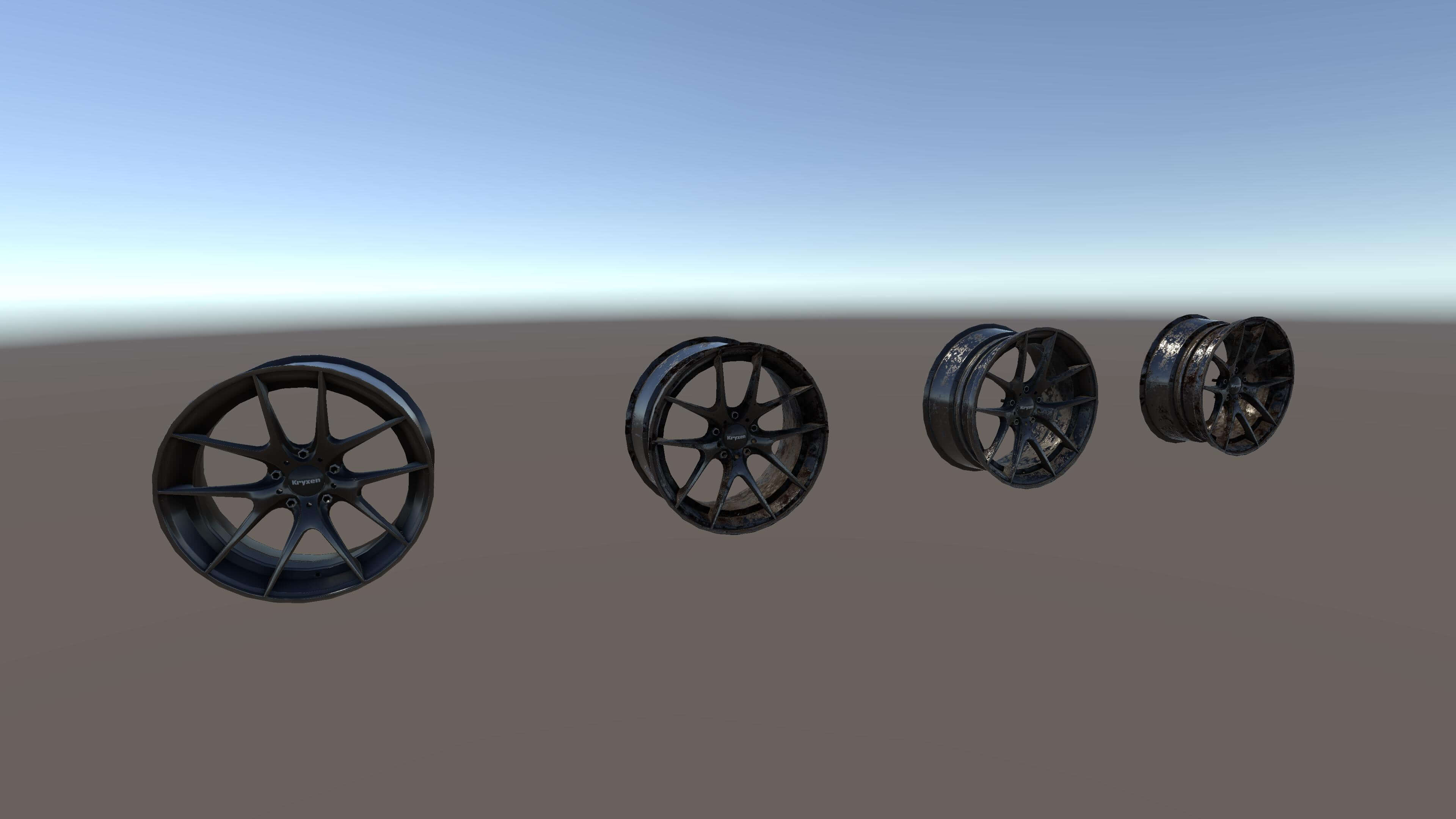 Kryxen Rim V1 - Dark Chrome - Game Ready UE5 and Unity 3D Model