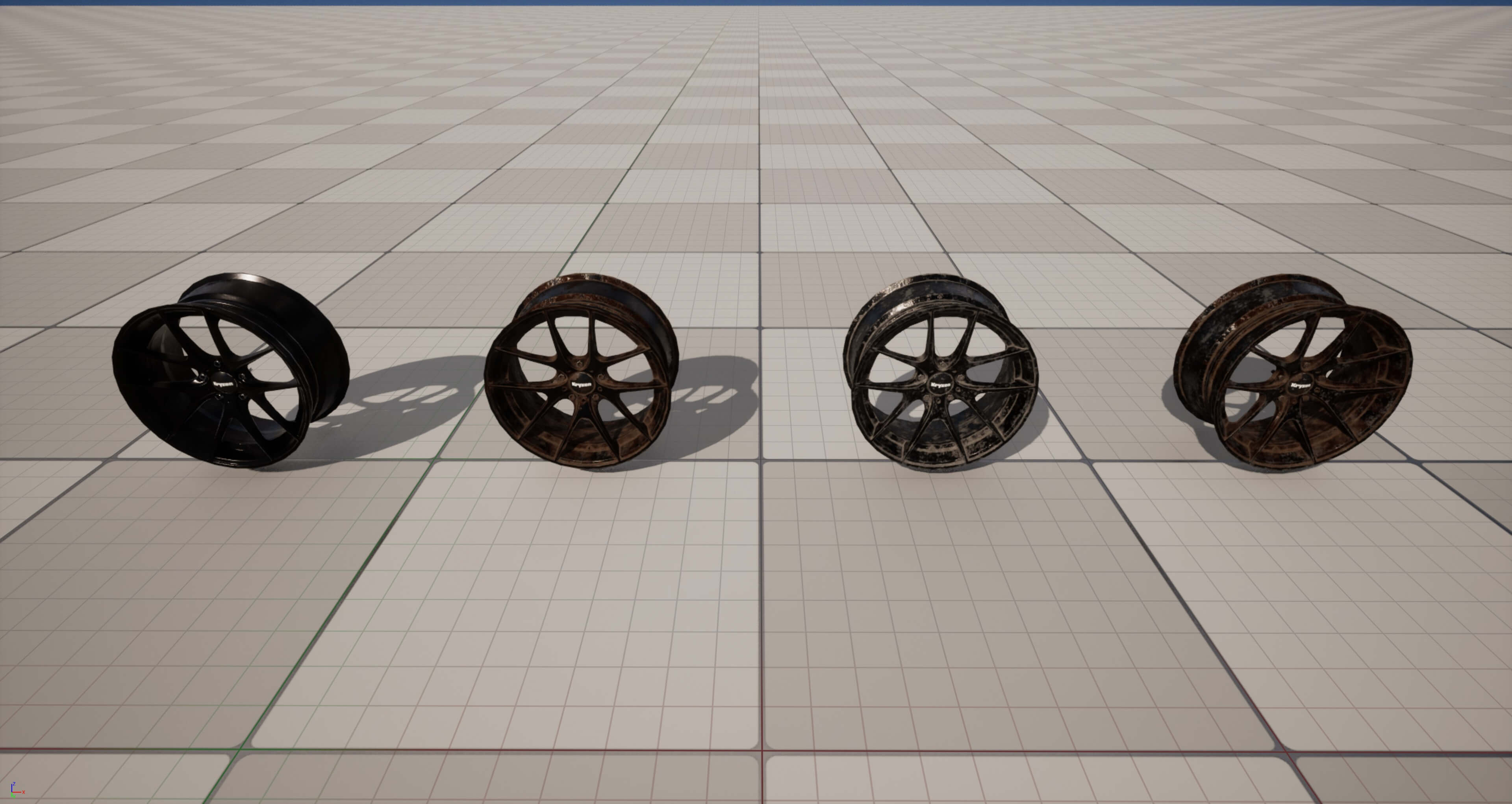 Kryxen Rim V1 - Gloss Black - Game Ready UE5 & Unity 3D Model