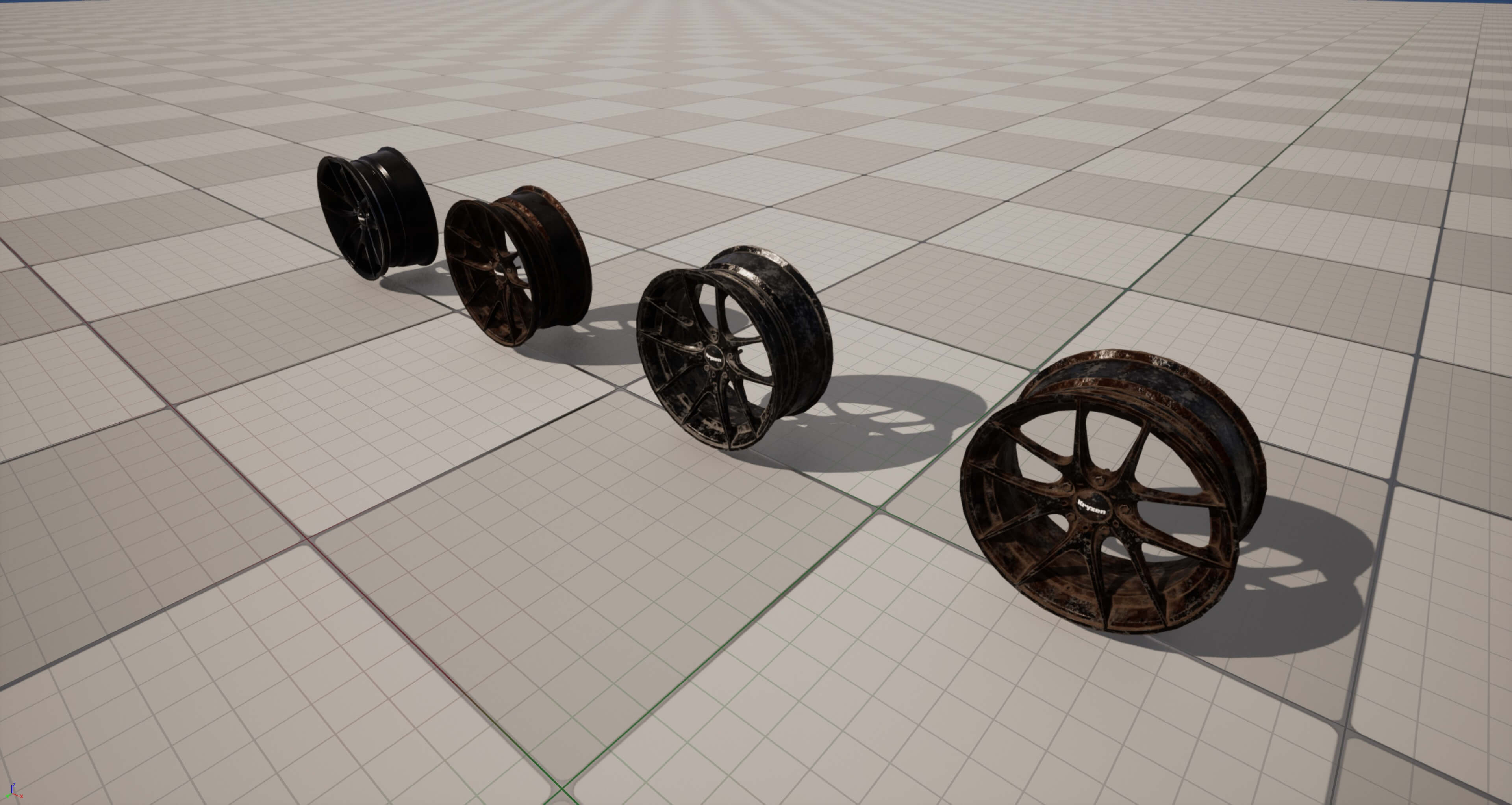 Kryxen Rim V1 - Gloss Black - Game Ready UE5 & Unity 3D Model