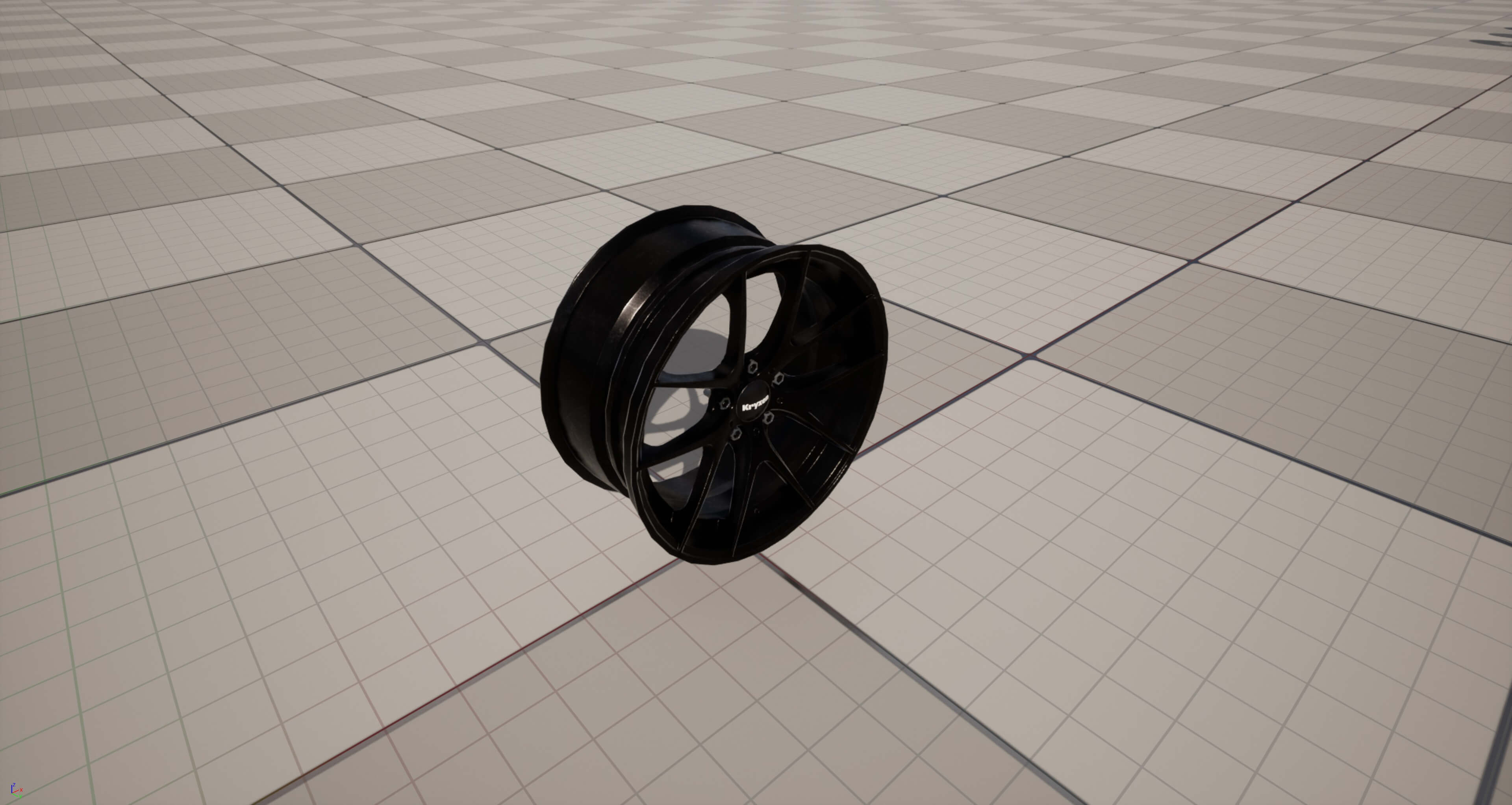 Kryxen Rim V1 - Gloss Black - Game Ready UE5 &amp Unity 3D Model