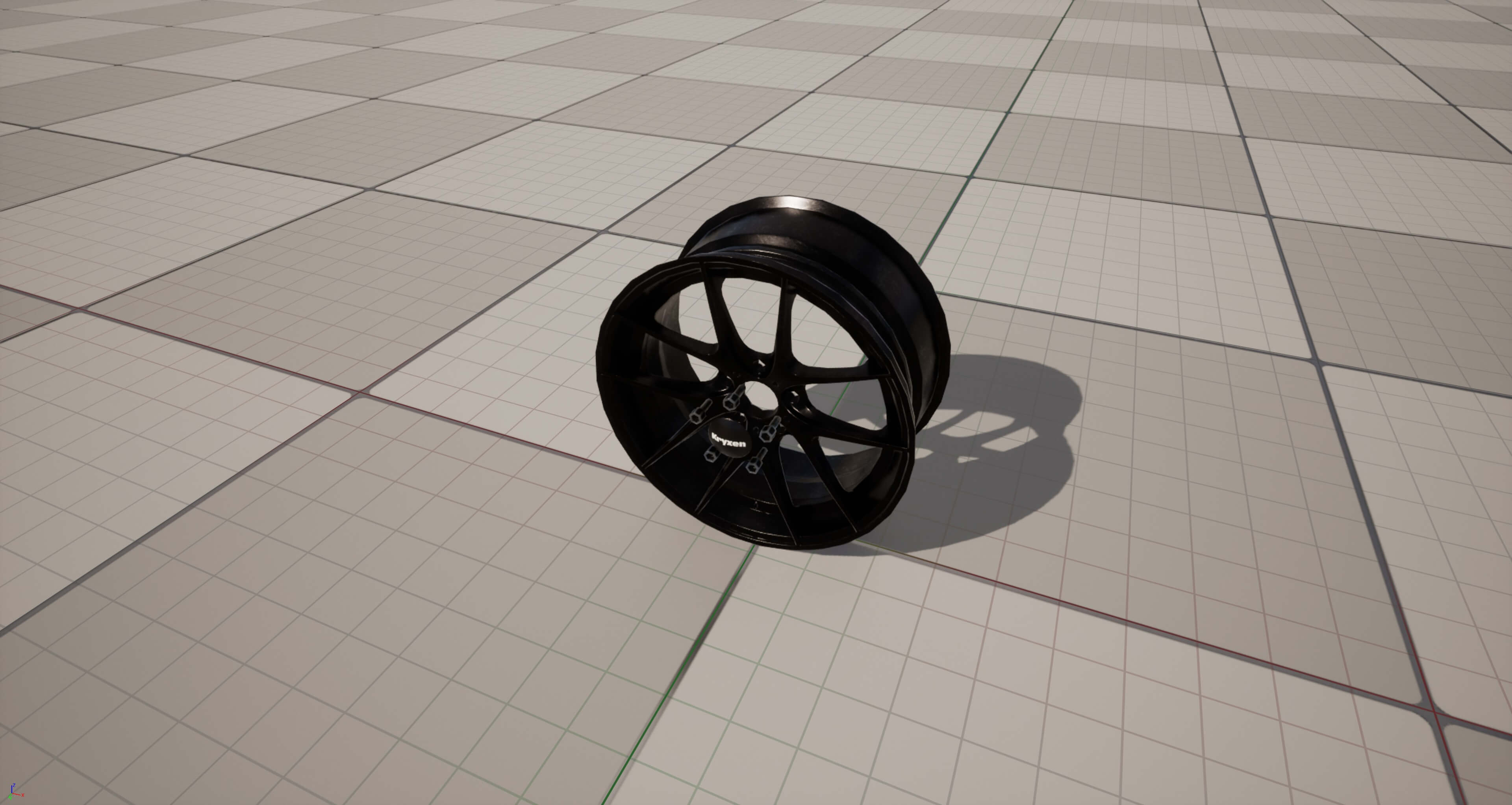 Kryxen Rim V1 - Gloss Black - Game Ready UE5 &amp Unity 3D Model