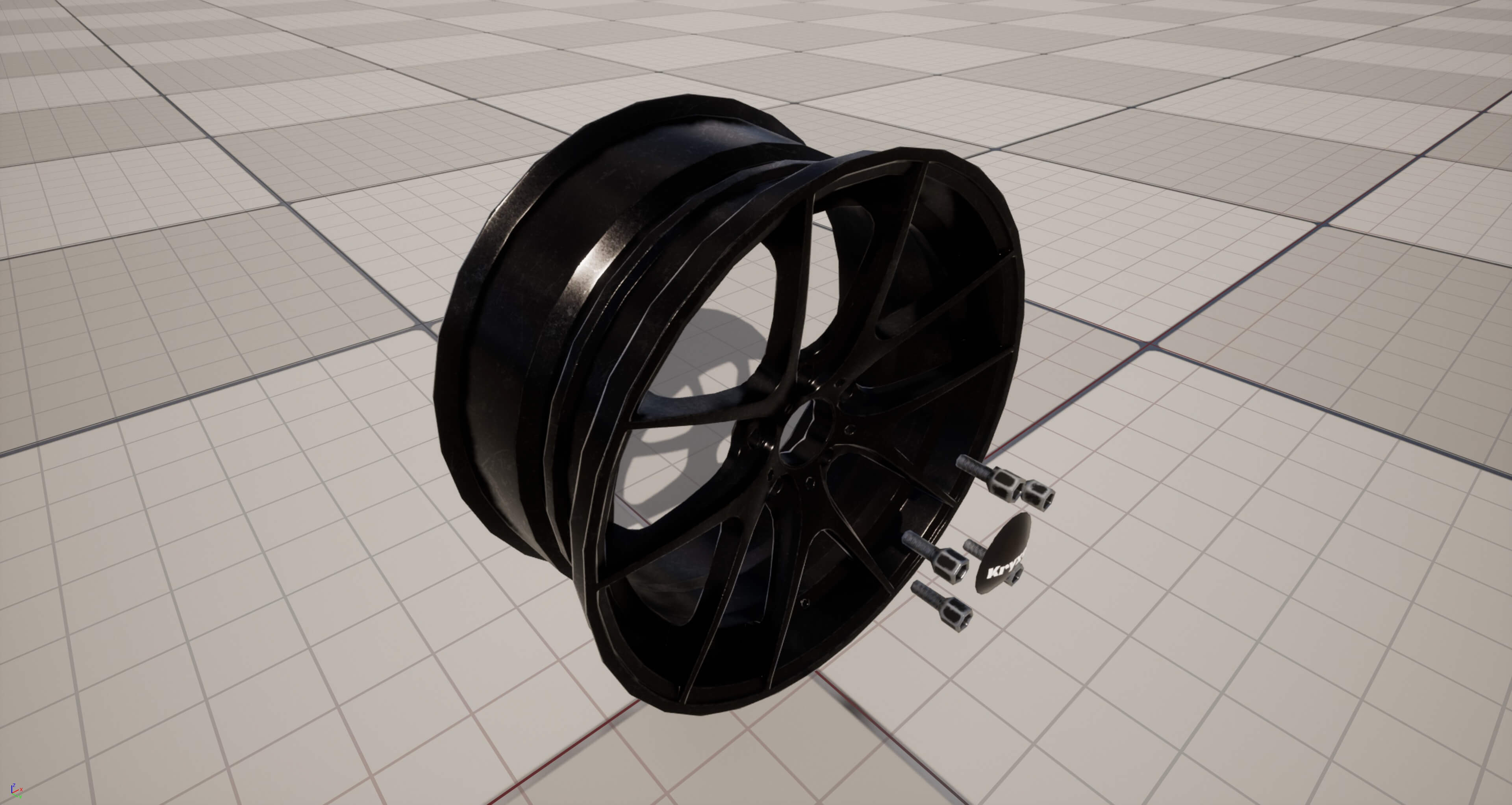 Kryxen Rim V1 - Gloss Black - Game Ready UE5 &amp Unity 3D Model