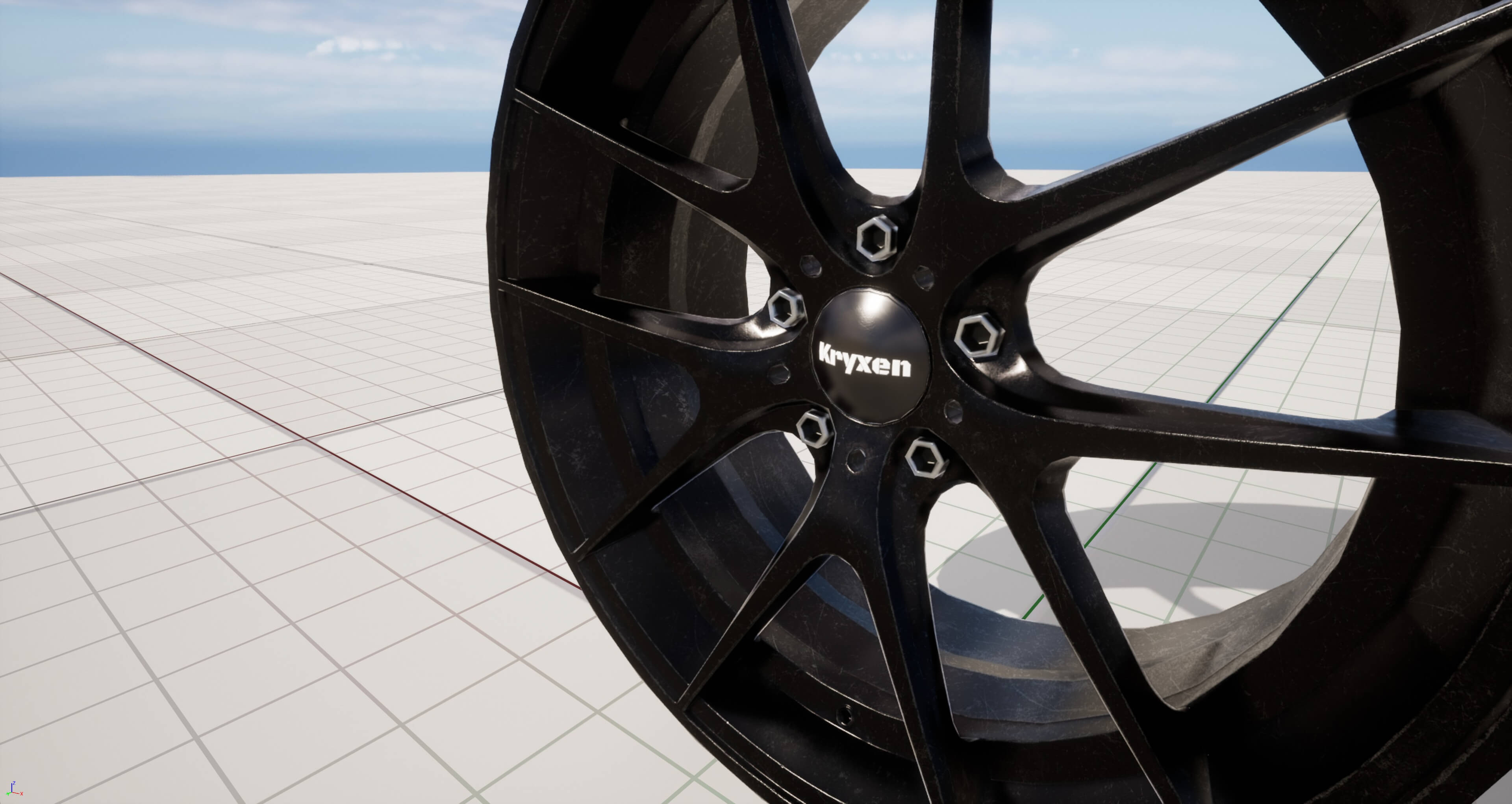 Kryxen Rim V1 - Gloss Black - Game Ready UE5 &amp Unity 3D Model