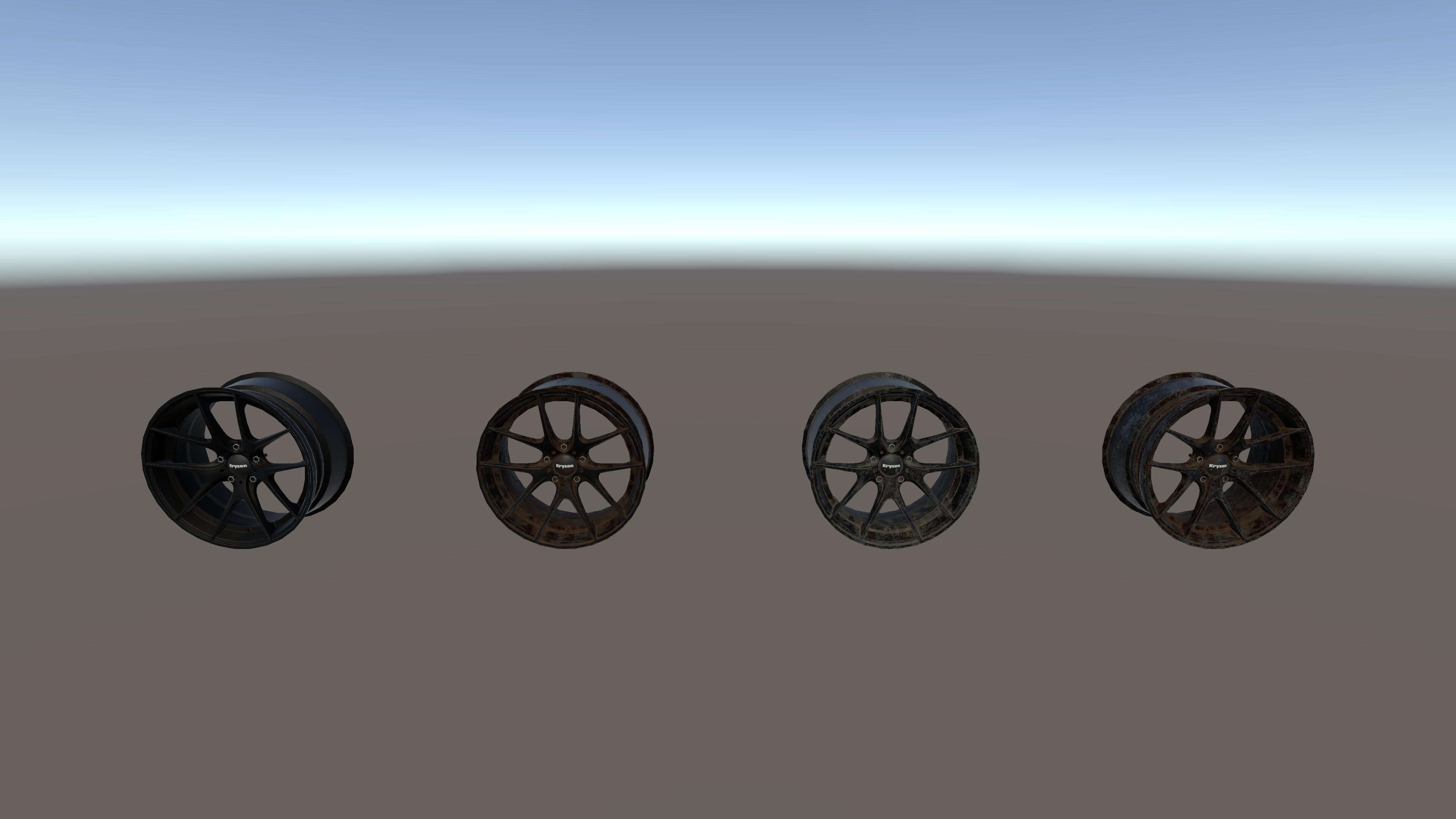 Kryxen Rim V1 - Gloss Black - Game Ready UE5 &amp Unity 3D Model