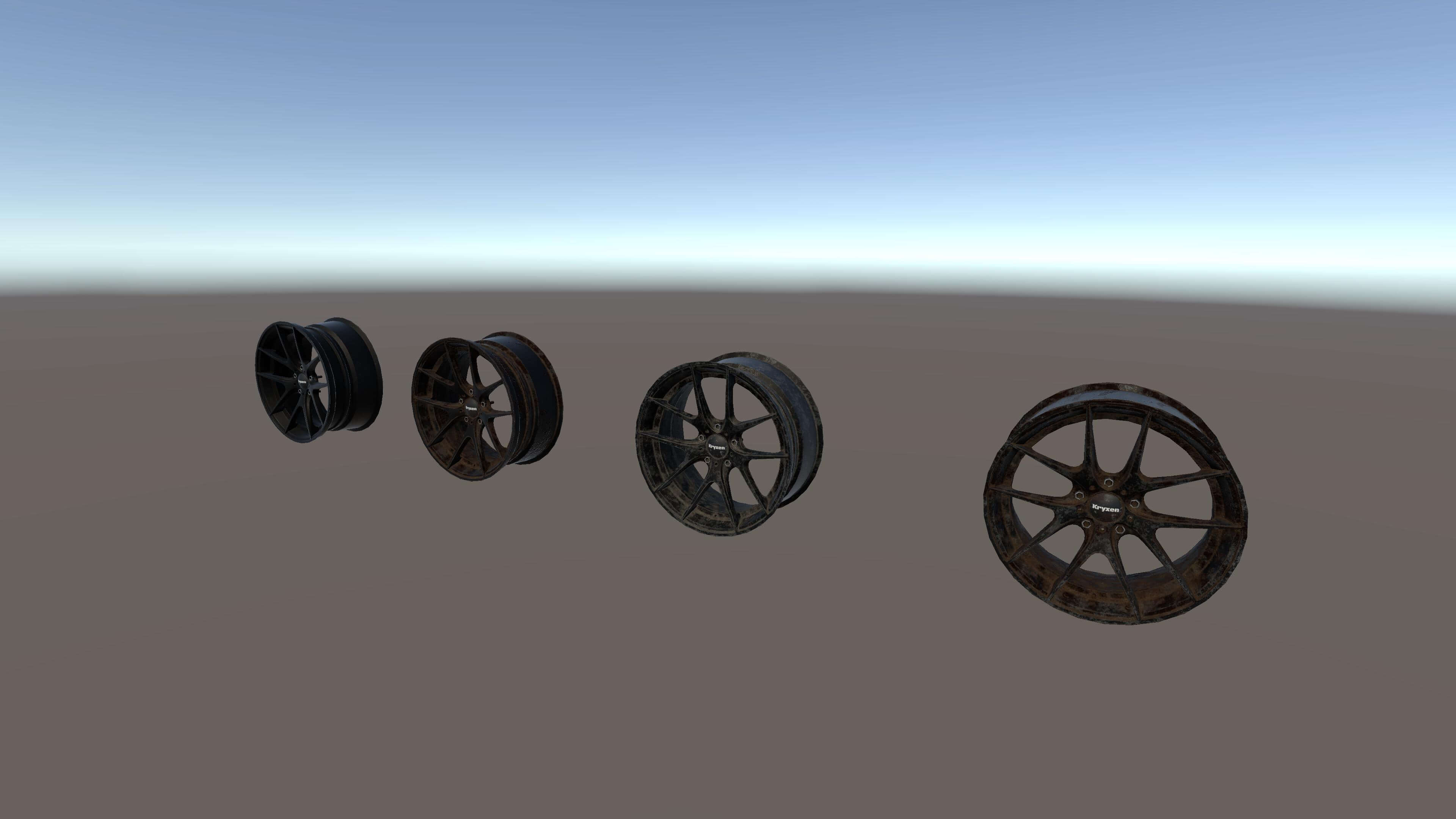 Kryxen Rim V1 - Gloss Black - Game Ready UE5 &amp Unity 3D Model