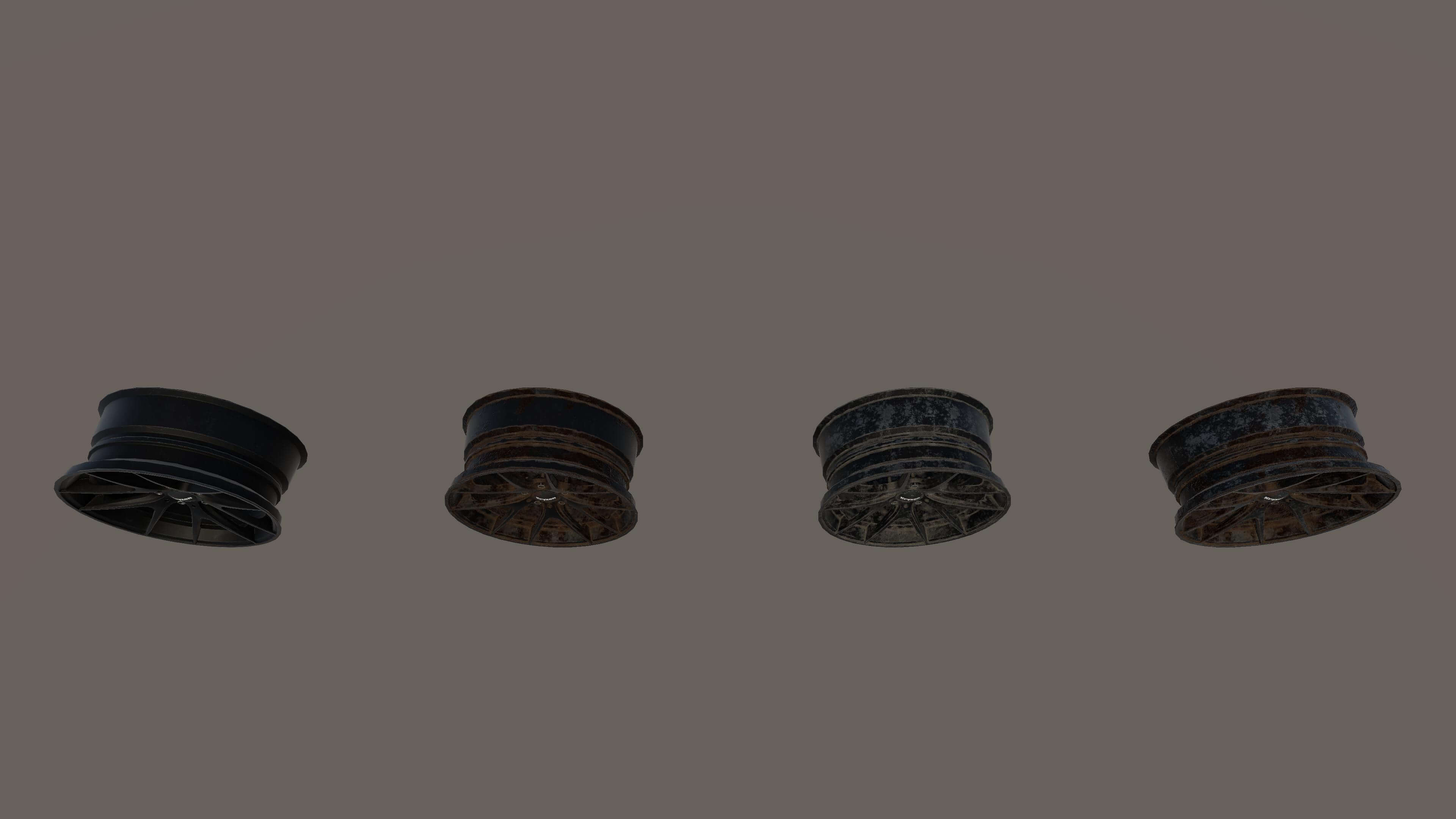 Kryxen Rim V1 - Gloss Black - Game Ready UE5 &amp Unity 3D Model