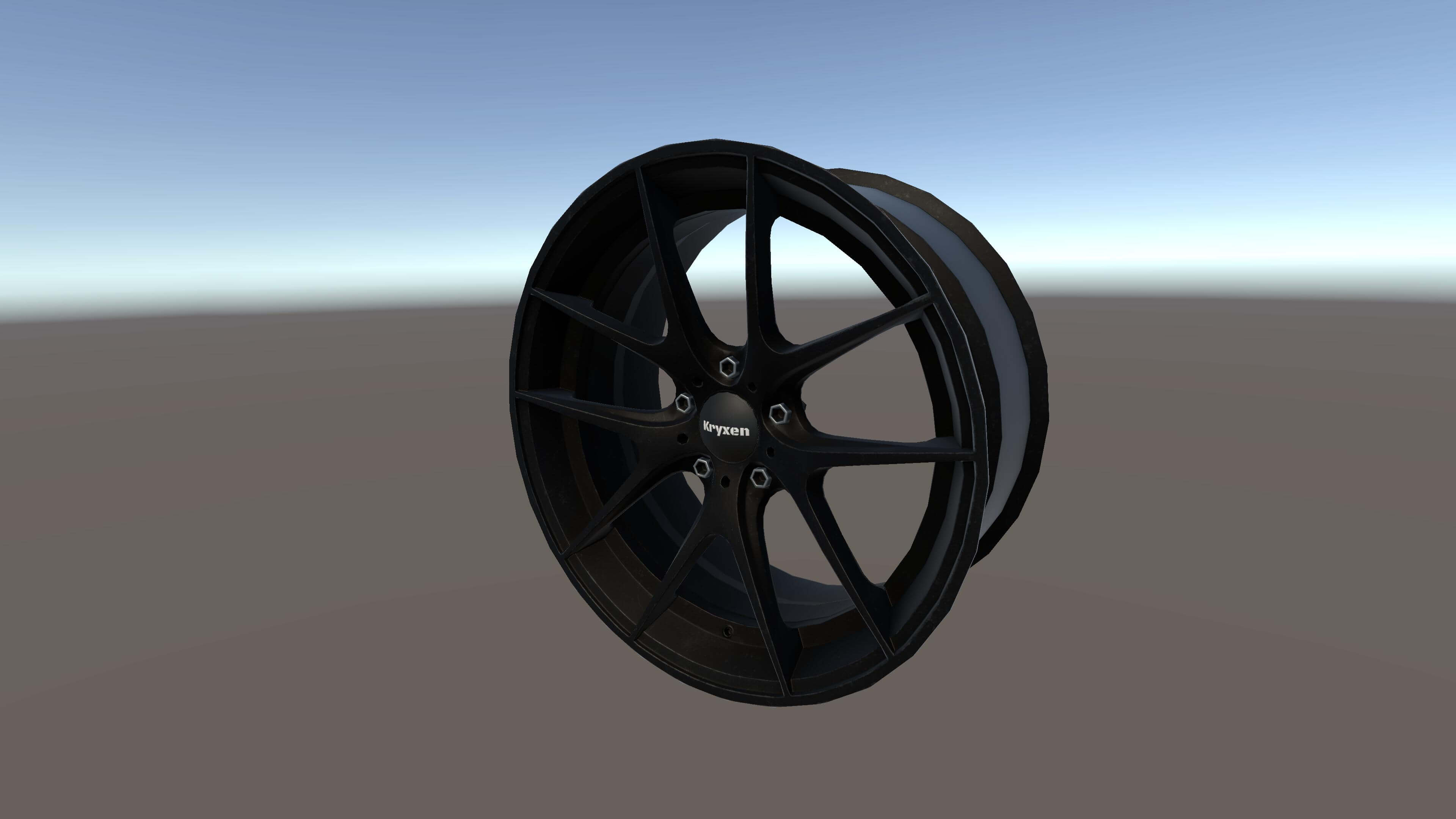 Kryxen Rim V1 - Gloss Black - Game Ready UE5 & Unity 3D Model