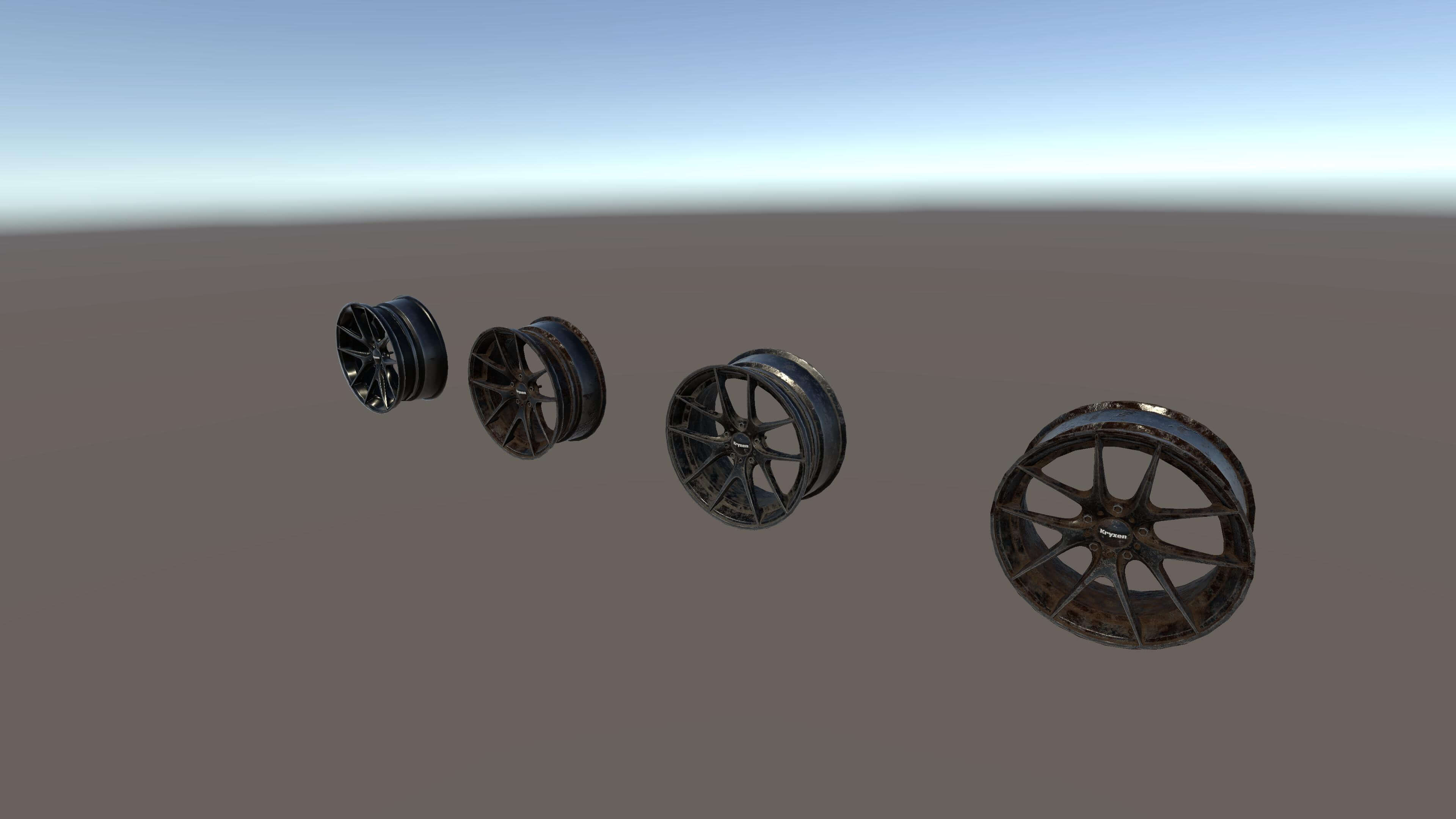 Kryxen Rim V1 - Gunmetal - Game Ready UE5 &amp Unity 3D Model