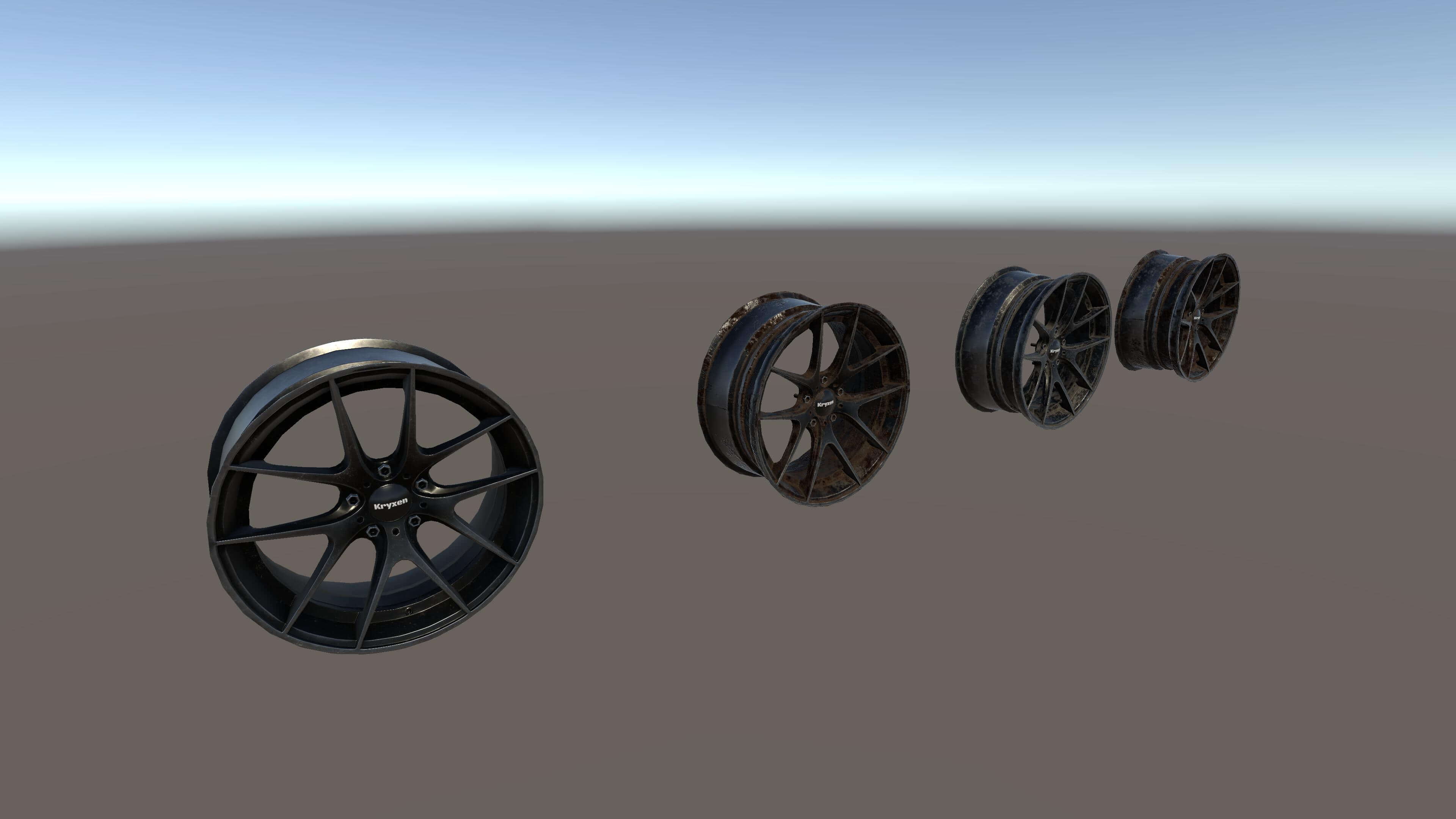 Kryxen Rim V1 - Gunmetal - Game Ready UE5 &amp Unity 3D Model