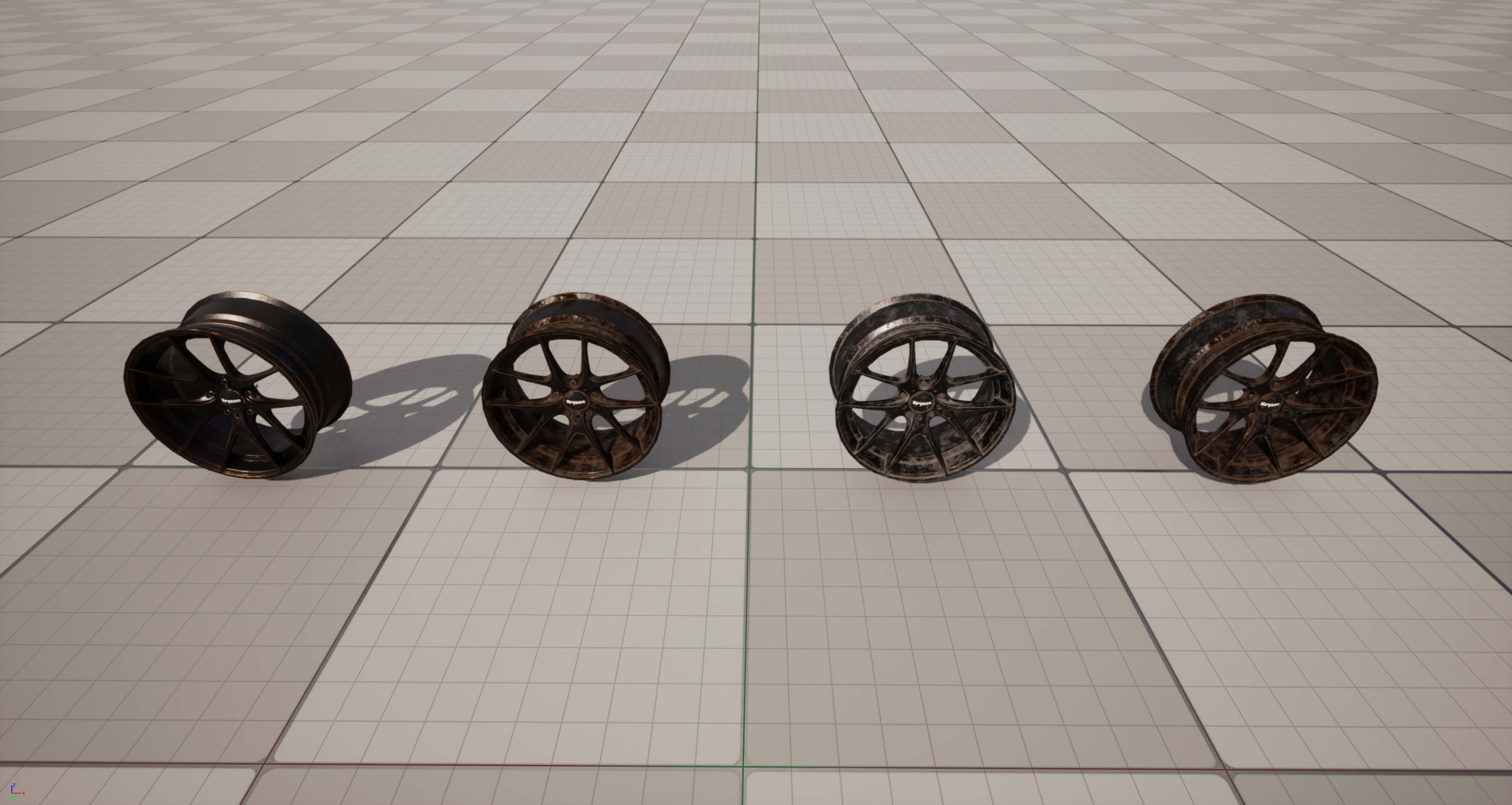 Kryxen Rim V1 - Matte Black Gold &ndash Game Ready UE5 &am 3D Model