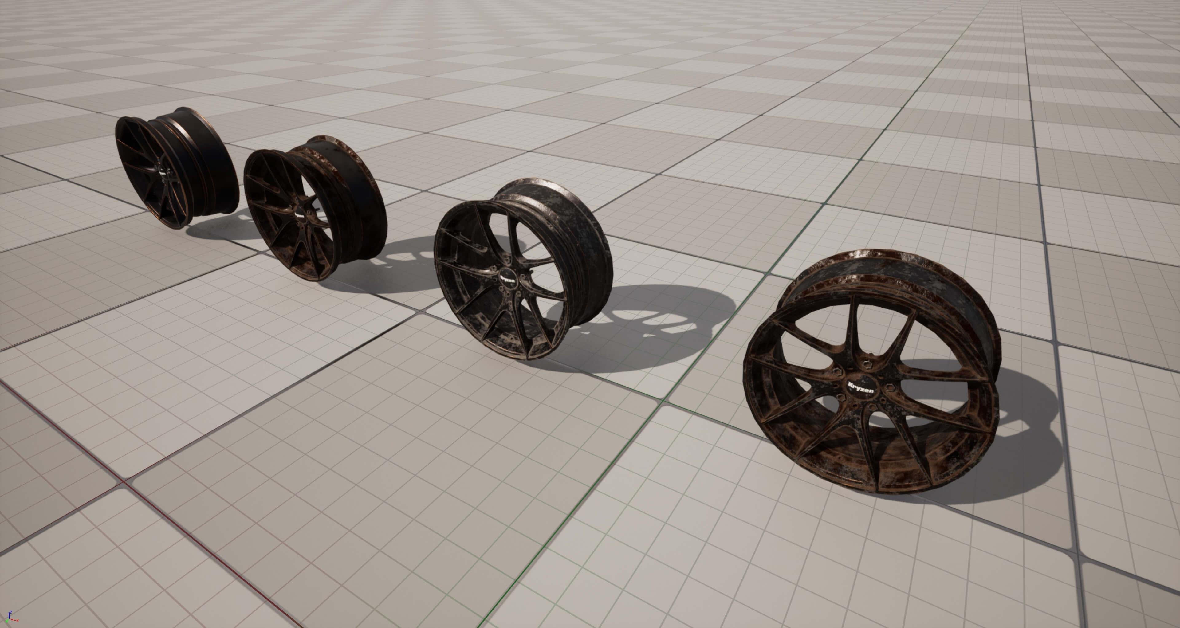 Kryxen Rim V1 - Matte Black Gold &ndash Game Ready UE5 &ampam 3D Model