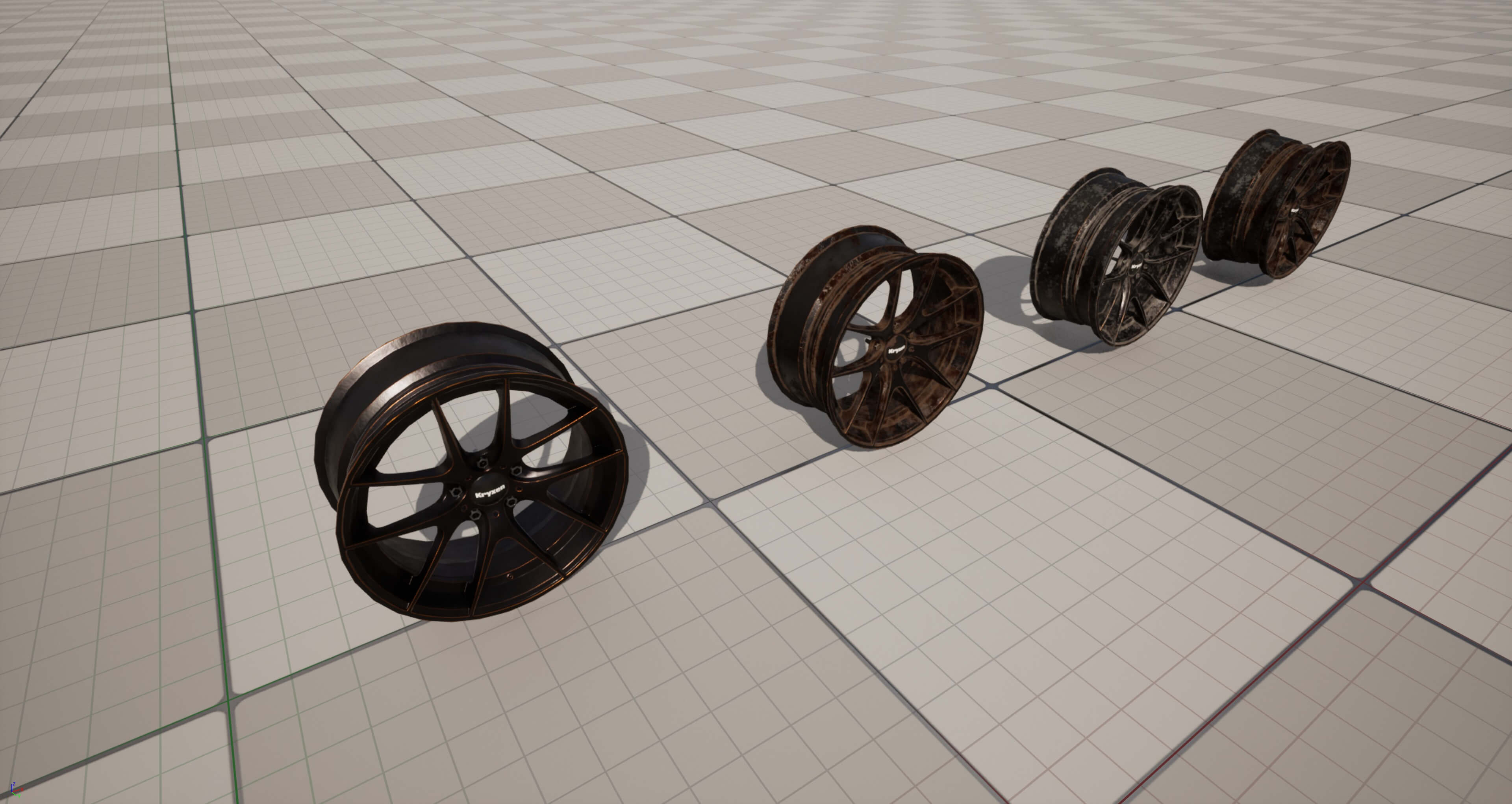 Kryxen Rim V1 - Matte Black Gold &ndash Game Ready UE5 &am 3D Model