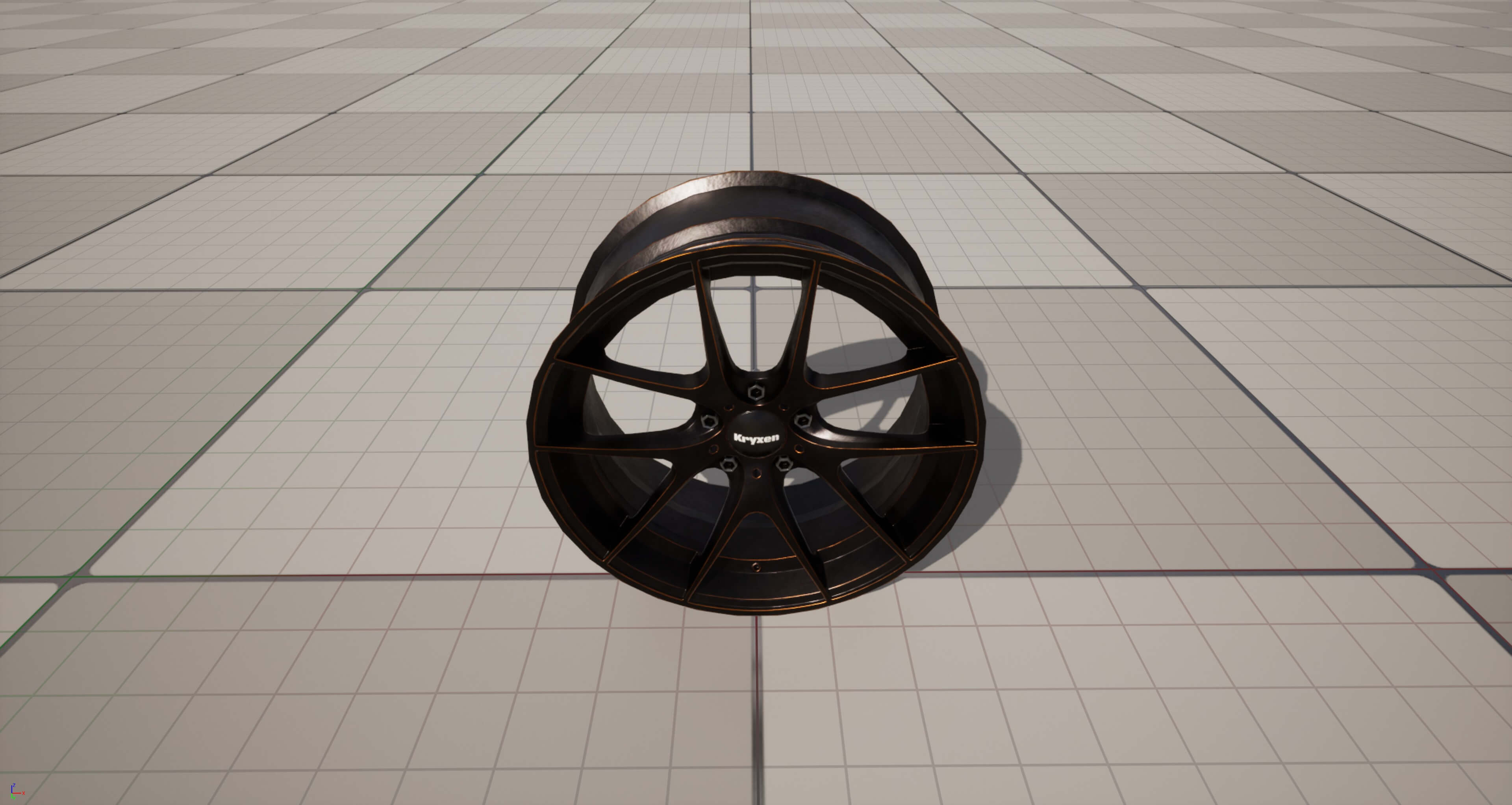 Kryxen Rim V1 - Matte Black Gold &ndash Game Ready UE5 &am 3D Model